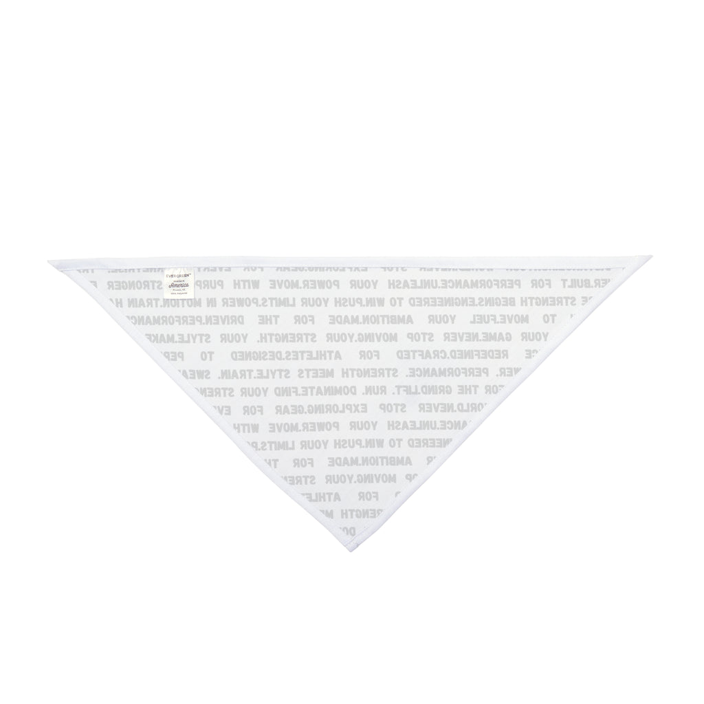 Motivational Text Pet Bandana — Repeating Performance Words Design by RSR