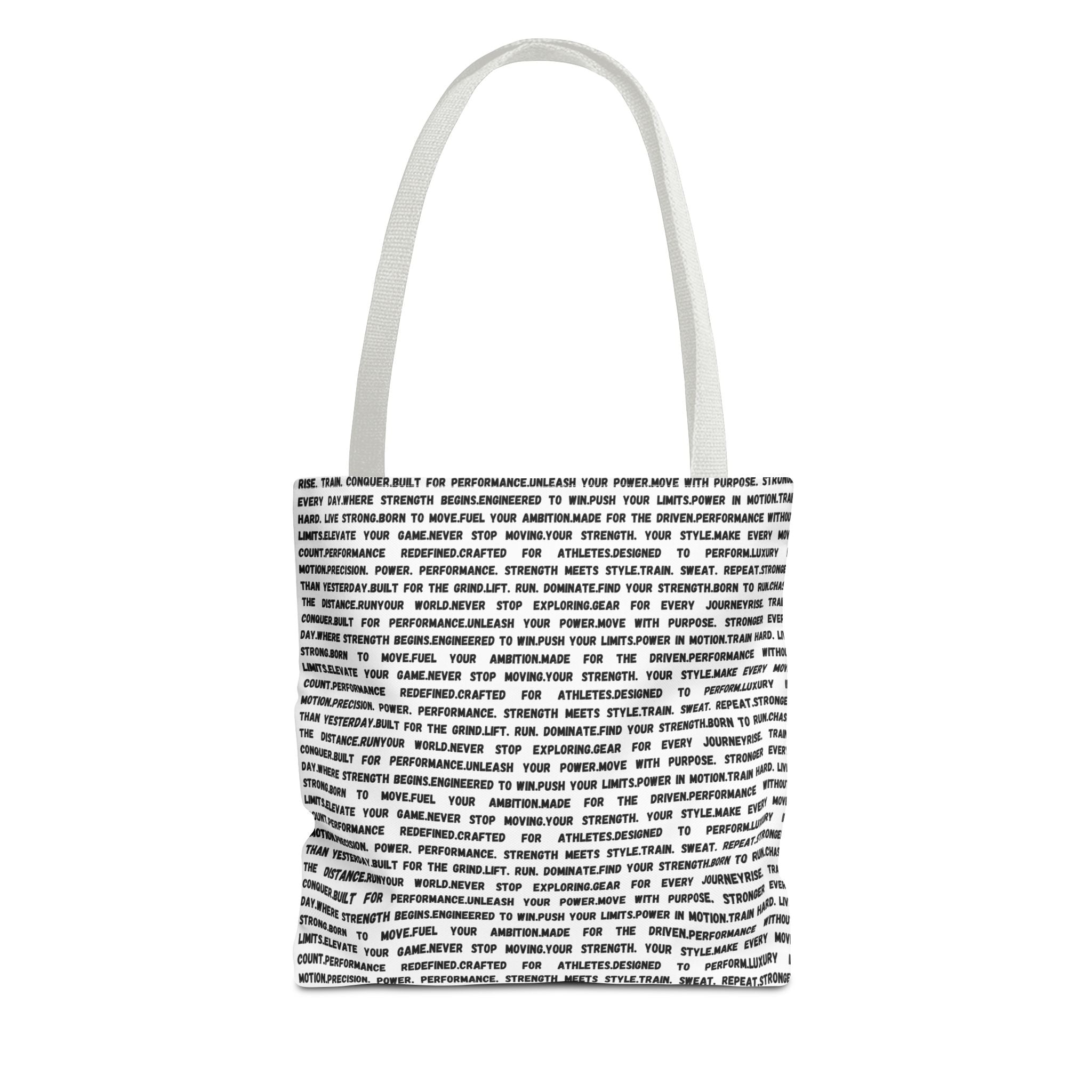 Inspirational Quote Text Pattern Tote Bag — Motivational All-Over Print Tote by RSR