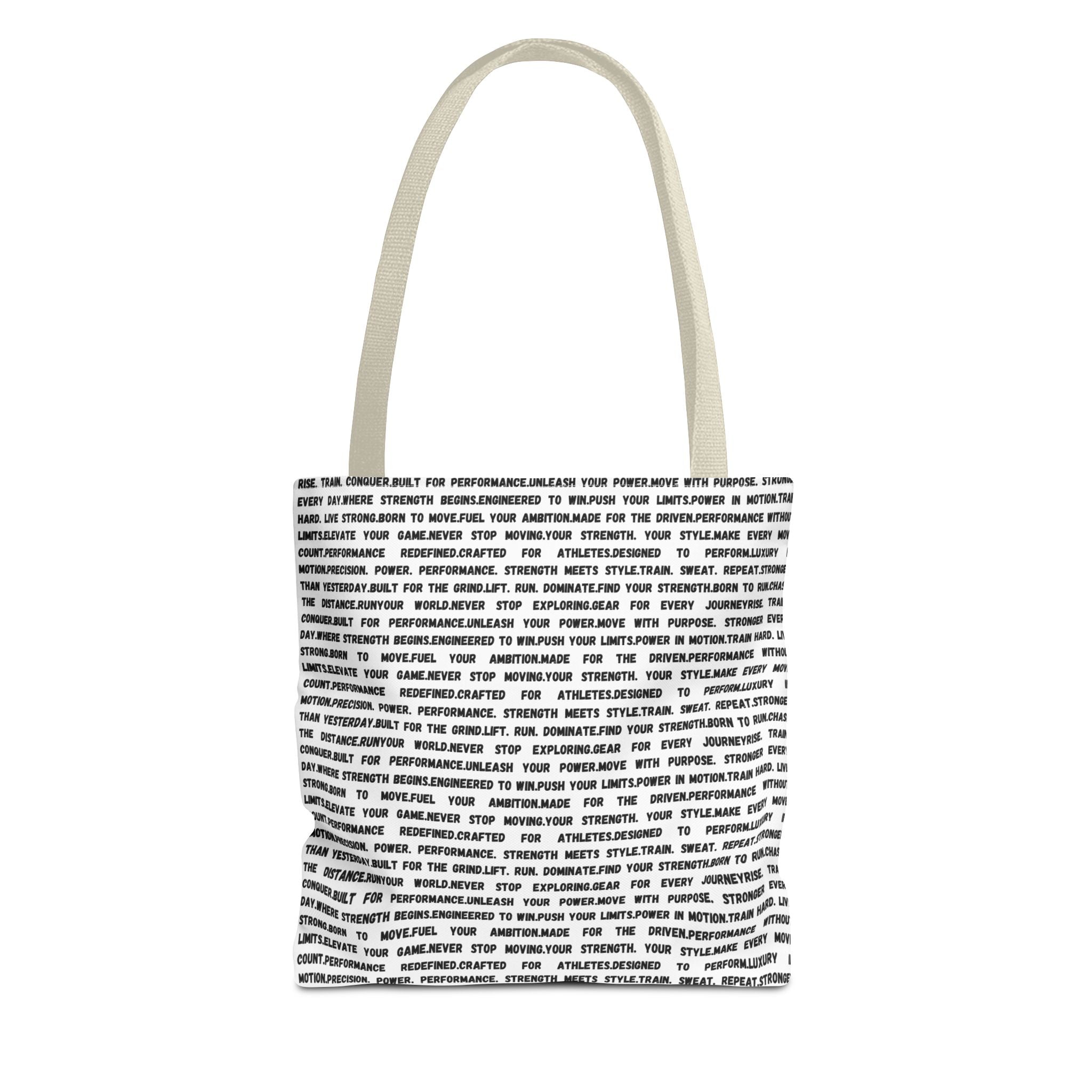 Inspirational Quote Text Pattern Tote Bag — Motivational All-Over Print Tote by RSR