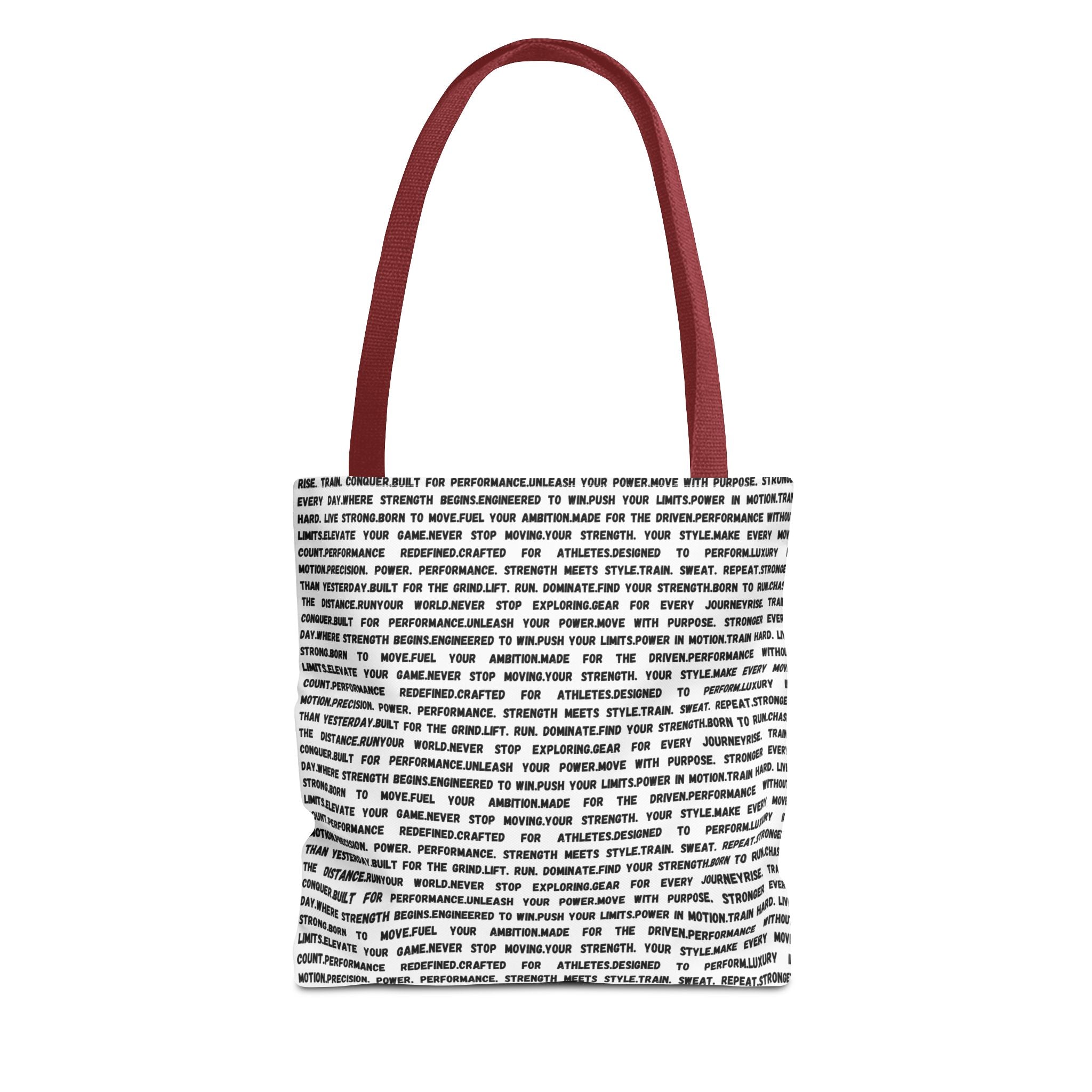 Inspirational Quote Text Pattern Tote Bag — Motivational All-Over Print Tote by RSR