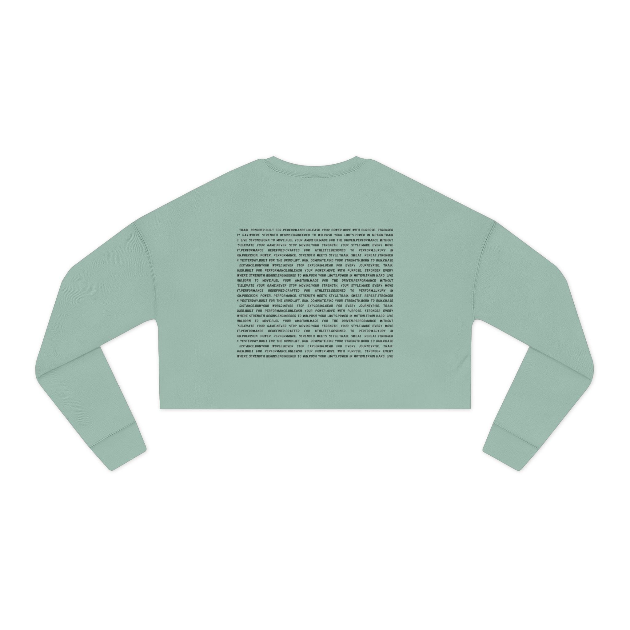 Cropped Sweatshirt — Minimal Vertical Script & Back Text Block by RSR
