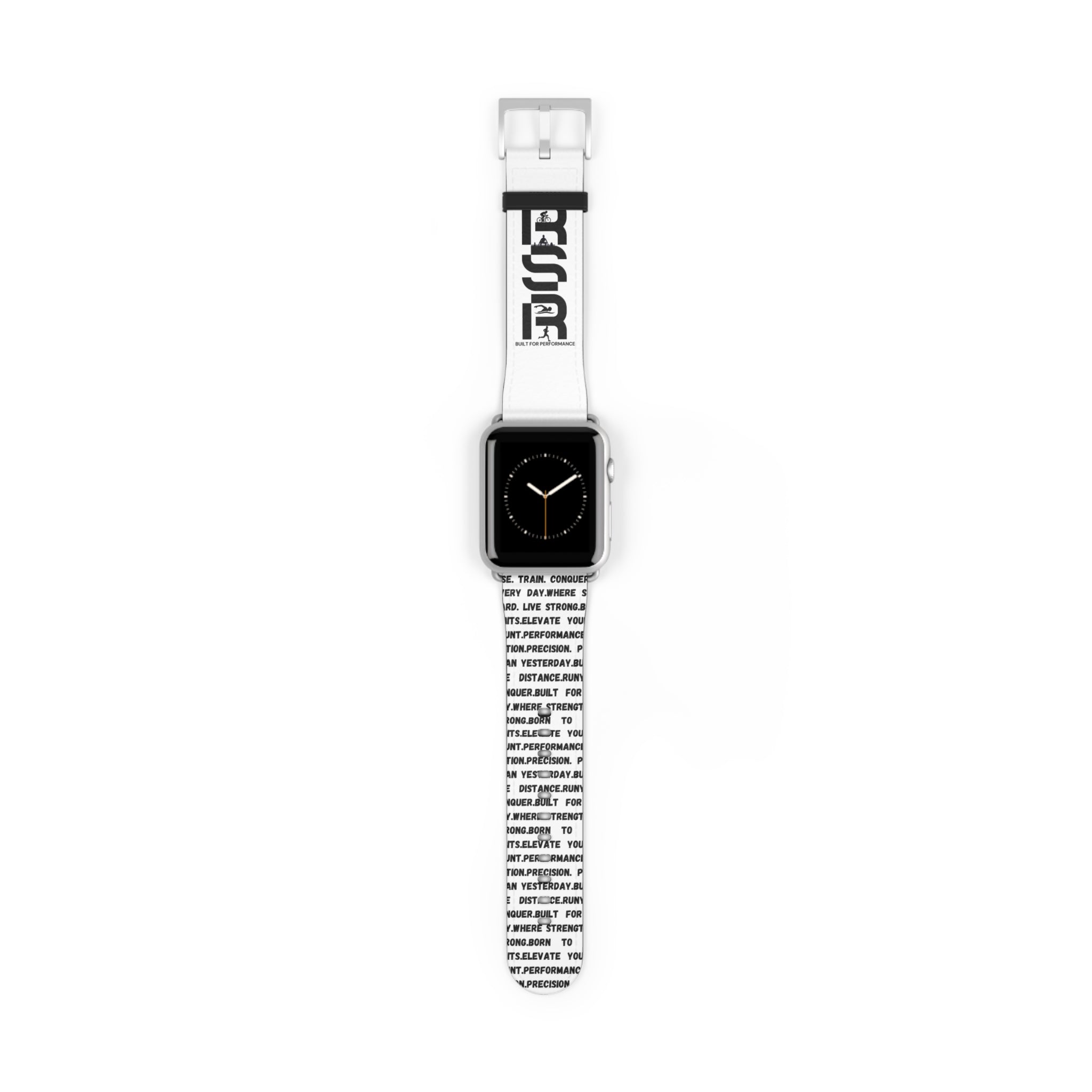 Watch Band — Monochrome Motivational Text Apple Watch Band (BSSR Accent) by RSR