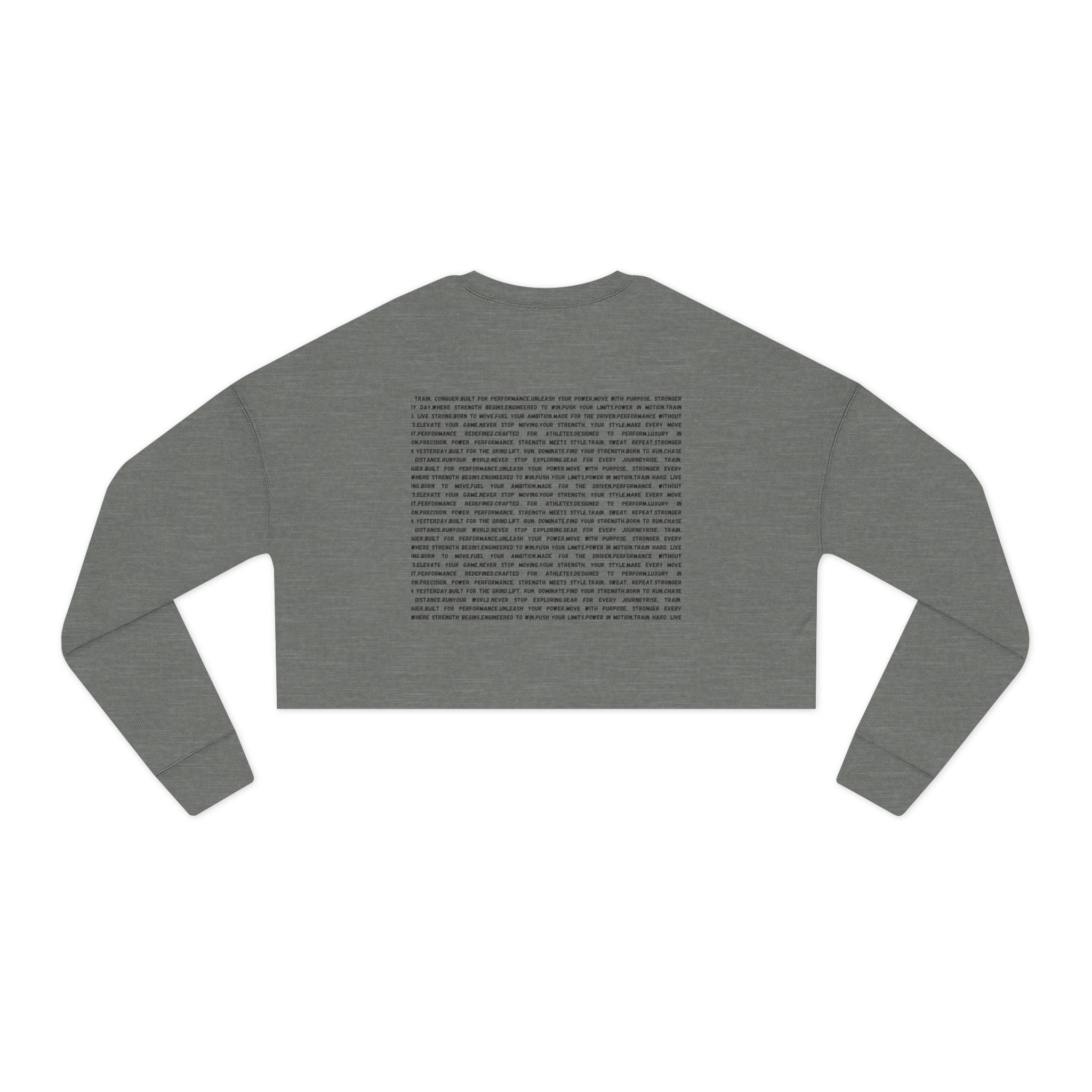 Cropped Sweatshirt — Minimal Vertical Script & Back Text Block by RSR