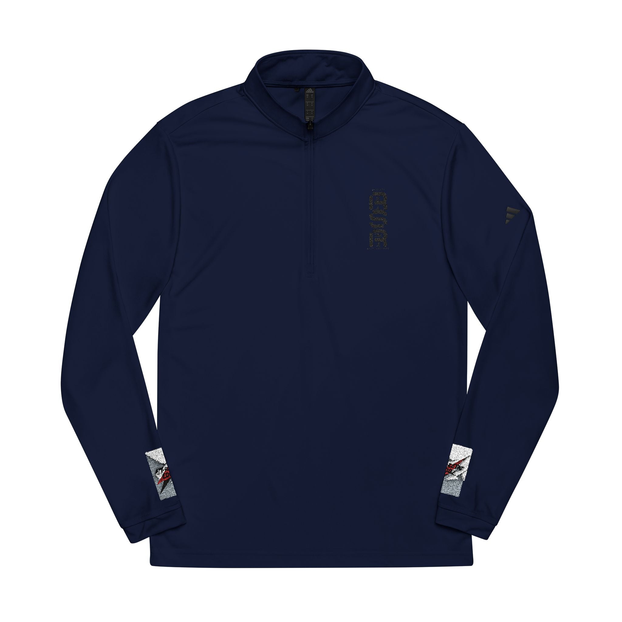 Embroidered Quarter-Zip Pullover — adidas® Performance Top with Sleeve & Chest Accents by RSR