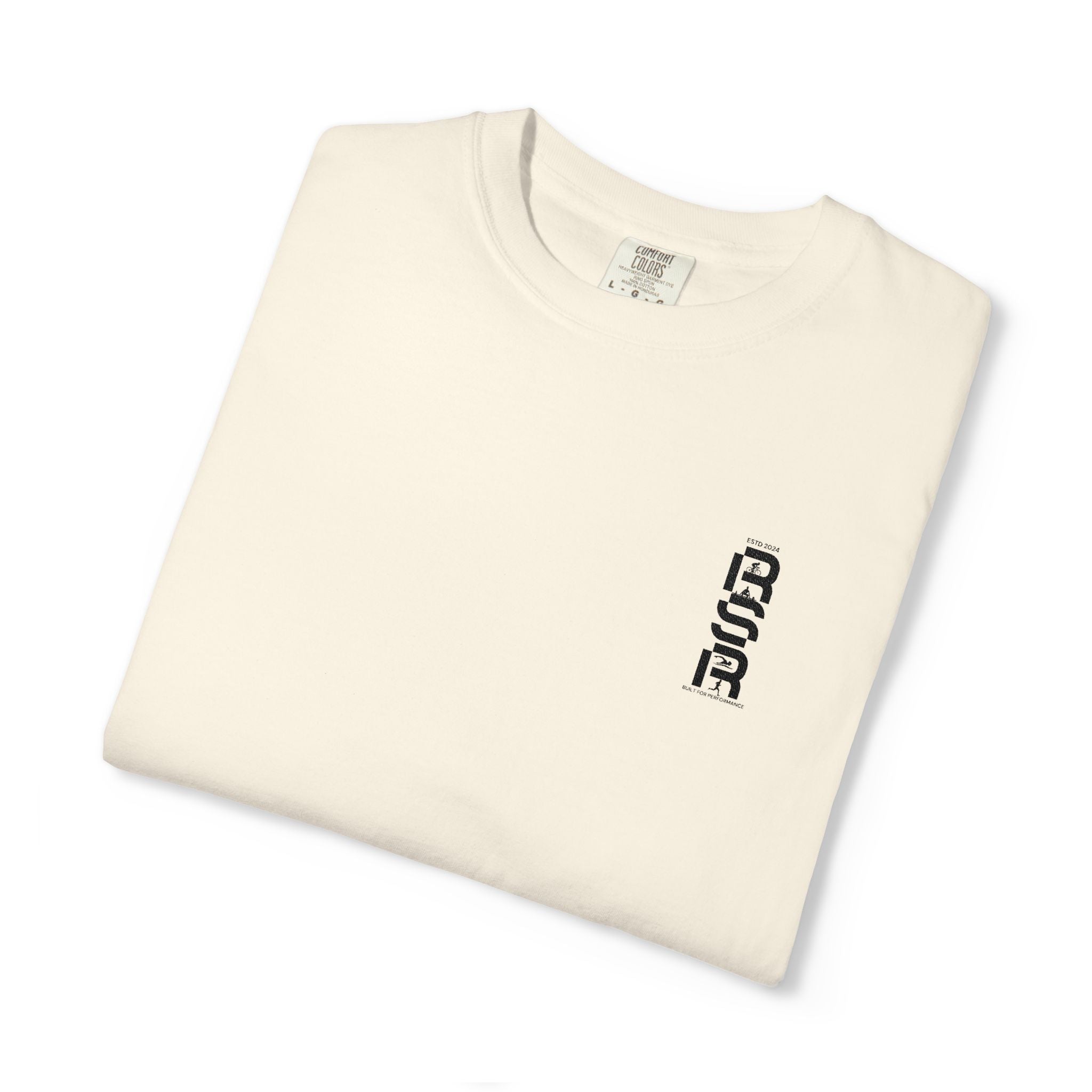 Vertical Gothic "GOD" Graphic T-Shirt — Minimal White Streetwear by RSR