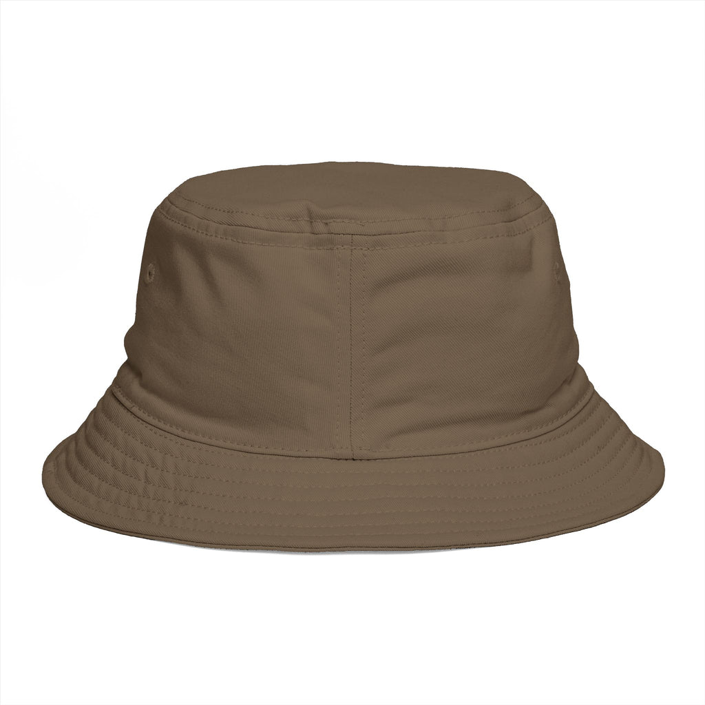 Rust Brown Bucket Hat with Vertical 'ROAR' Distressed Text — Trendy Casual Sun Hat by RSR