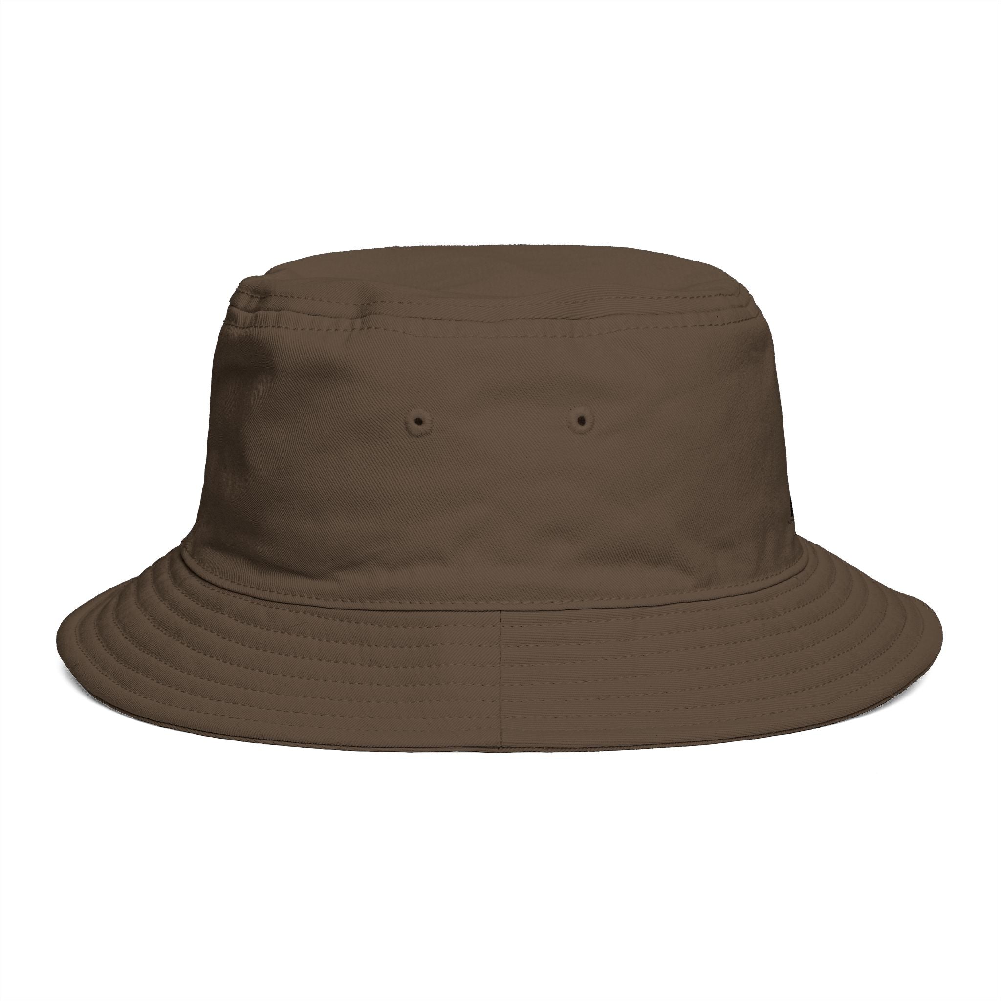 Rust Brown Bucket Hat with Vertical 'ROAR' Distressed Text — Trendy Casual Sun Hat by RSR