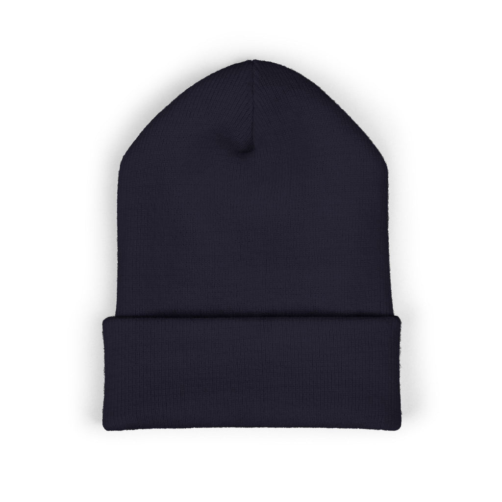 Embroidered Minimalist Cuffed Beanie — Small Vertical Logo by RSR