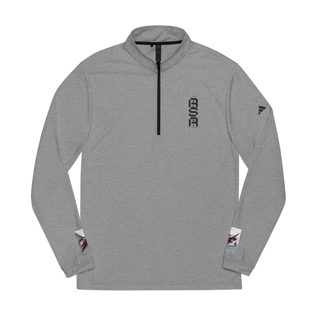 Embroidered Quarter-Zip Pullover — adidas® Performance Top with Sleeve & Chest Accents by RSR