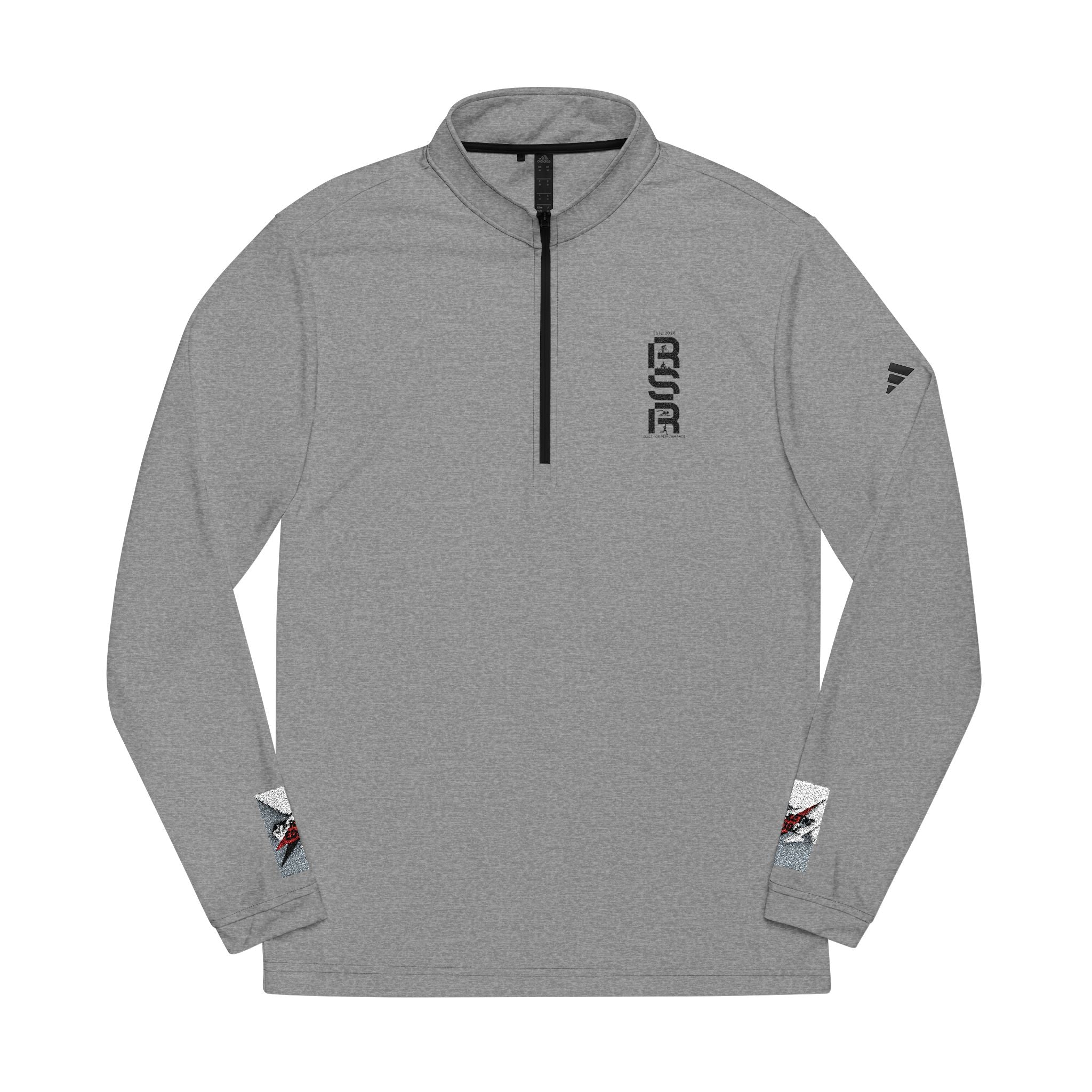 Embroidered Quarter-Zip Pullover — adidas® Performance Top with Sleeve & Chest Accents by RSR