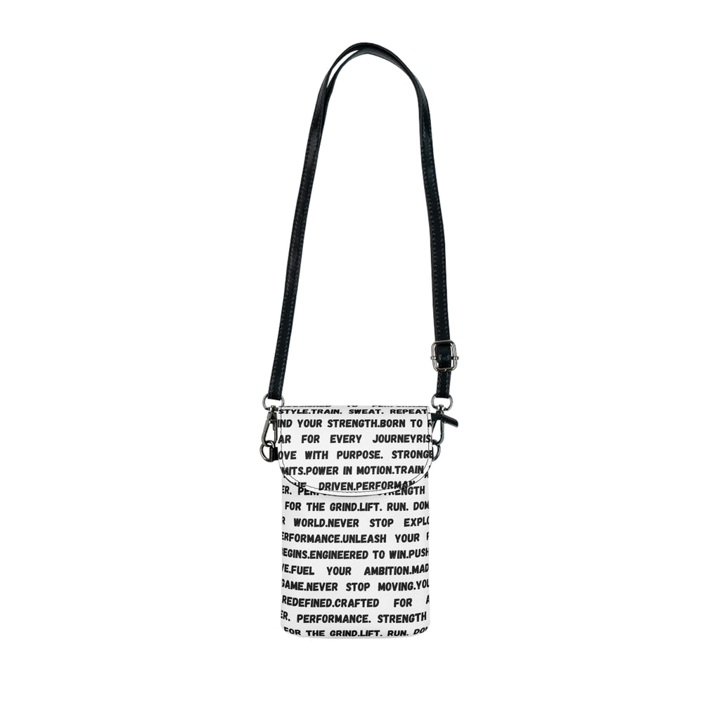 Text Print Crossbody Phone Wallet — Small Sling Purse with Adjustable Strap by RSR