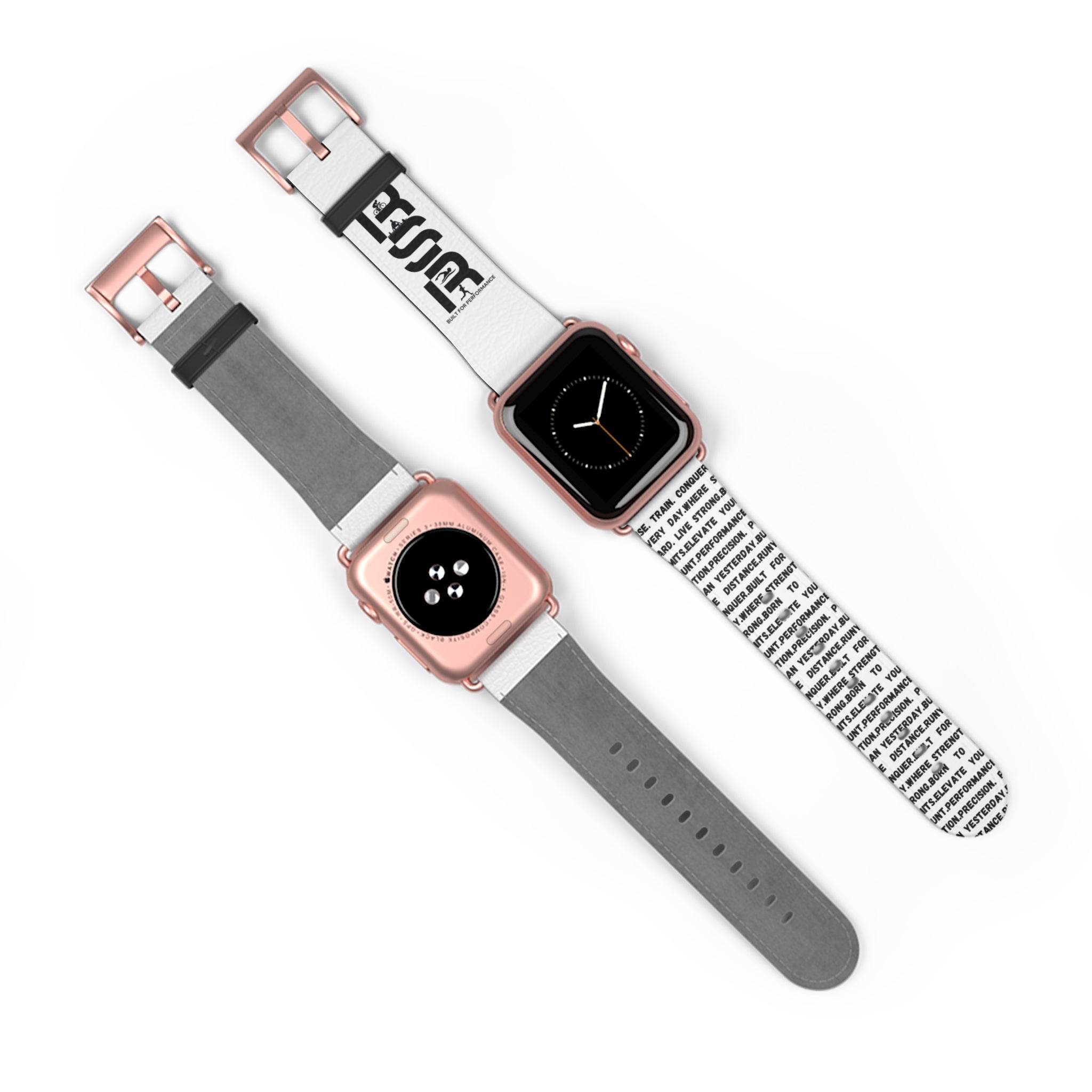 Watch Band — Monochrome Motivational Text Apple Watch Band (BSSR Accent) by RSR