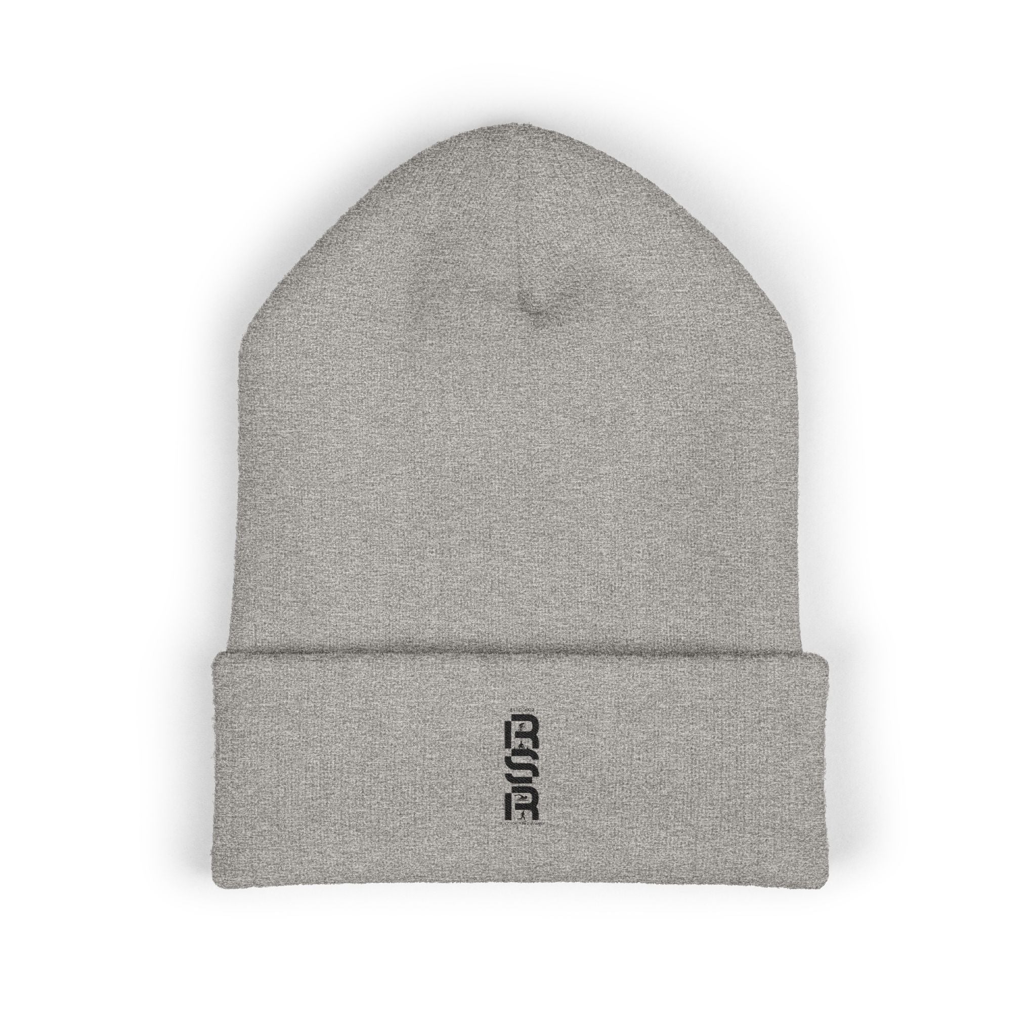 Embroidered Minimalist Cuffed Beanie — Small Vertical Logo by RSR