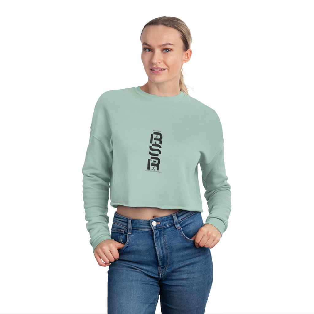 Cropped Sweatshirt — Minimal Vertical Script & Back Text Block by RSR