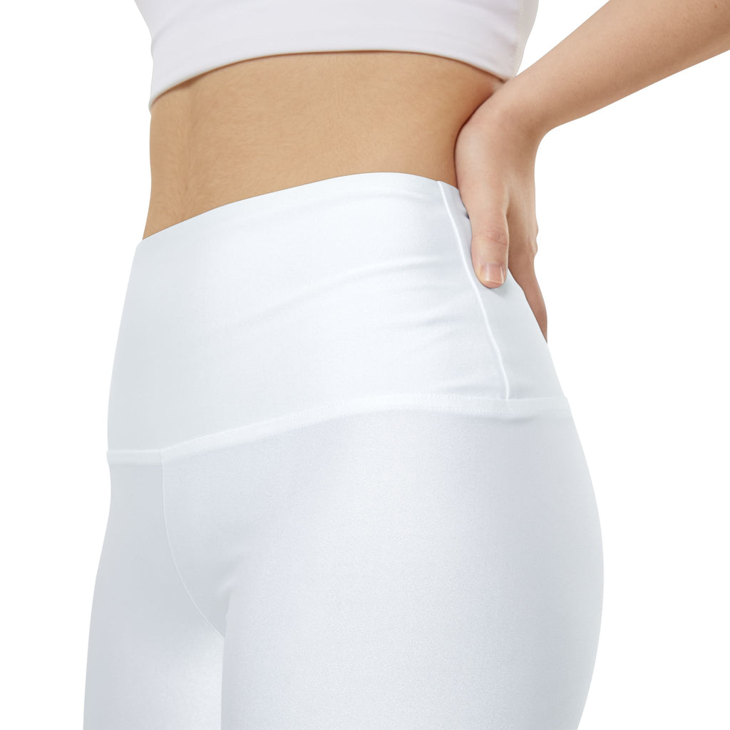 Women’s Workout Shorts - White High-Waist Biker Shorts with Side Graphic by RSR