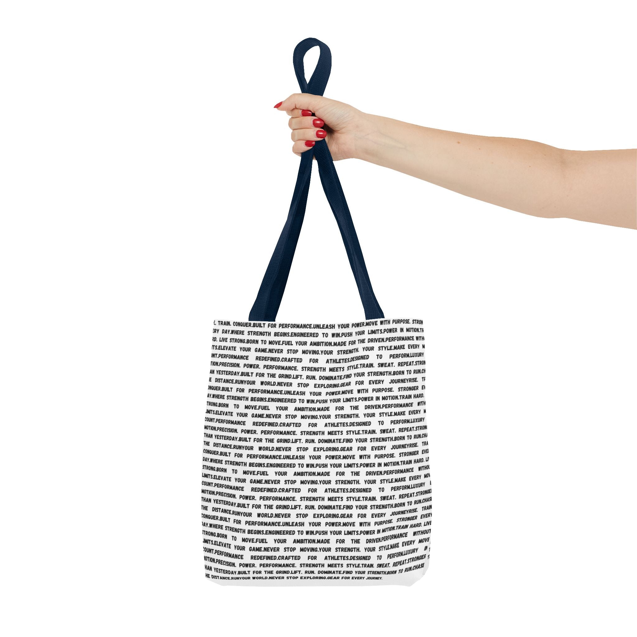 Inspirational Quote Text Pattern Tote Bag — Motivational All-Over Print Tote by RSR