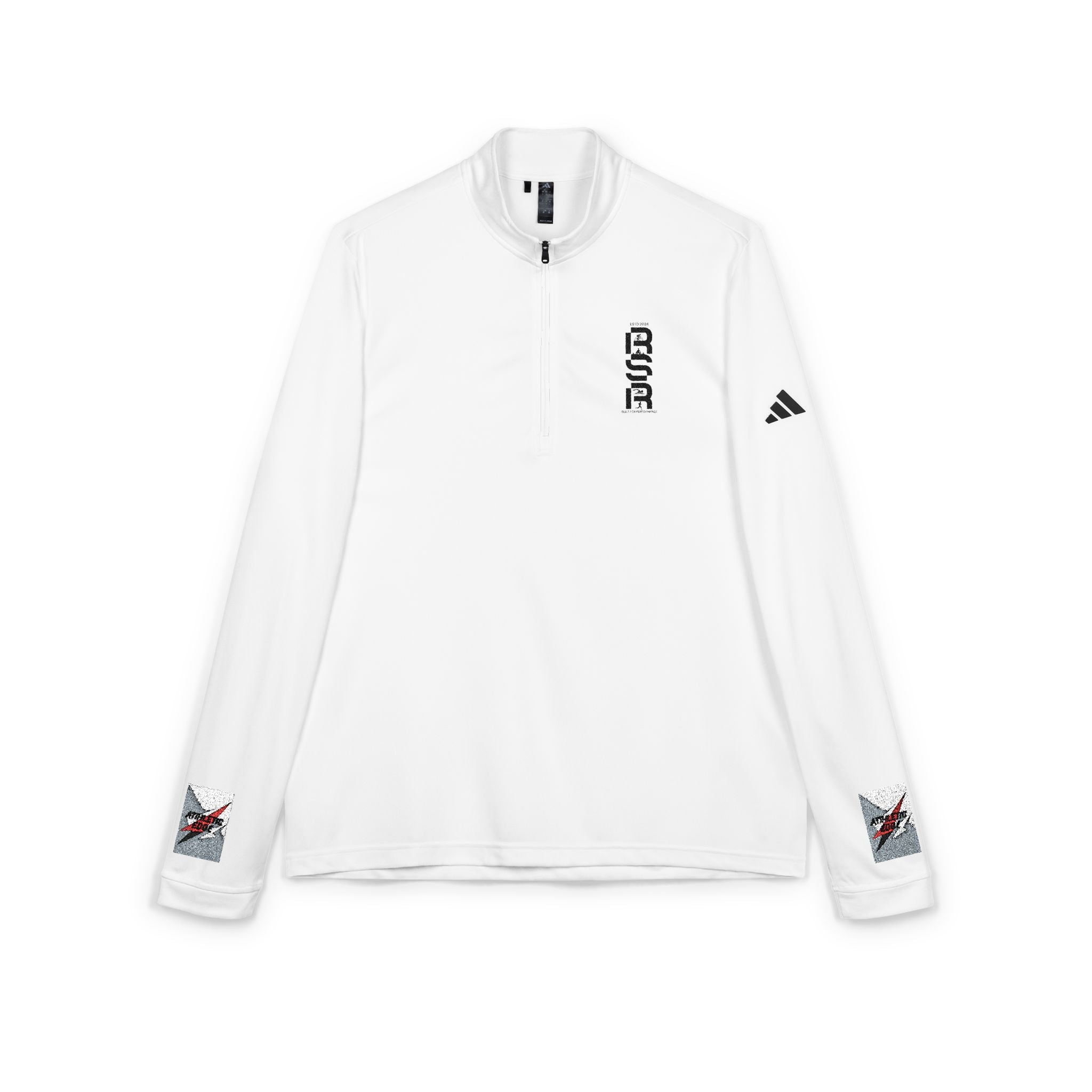 Embroidered Quarter-Zip Pullover — adidas® Performance Top with Sleeve & Chest Accents by RSR