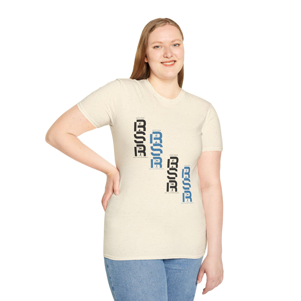 RSR Stacked Logo T-Shirt — Minimalist Geometric Graphic Tee by RSR