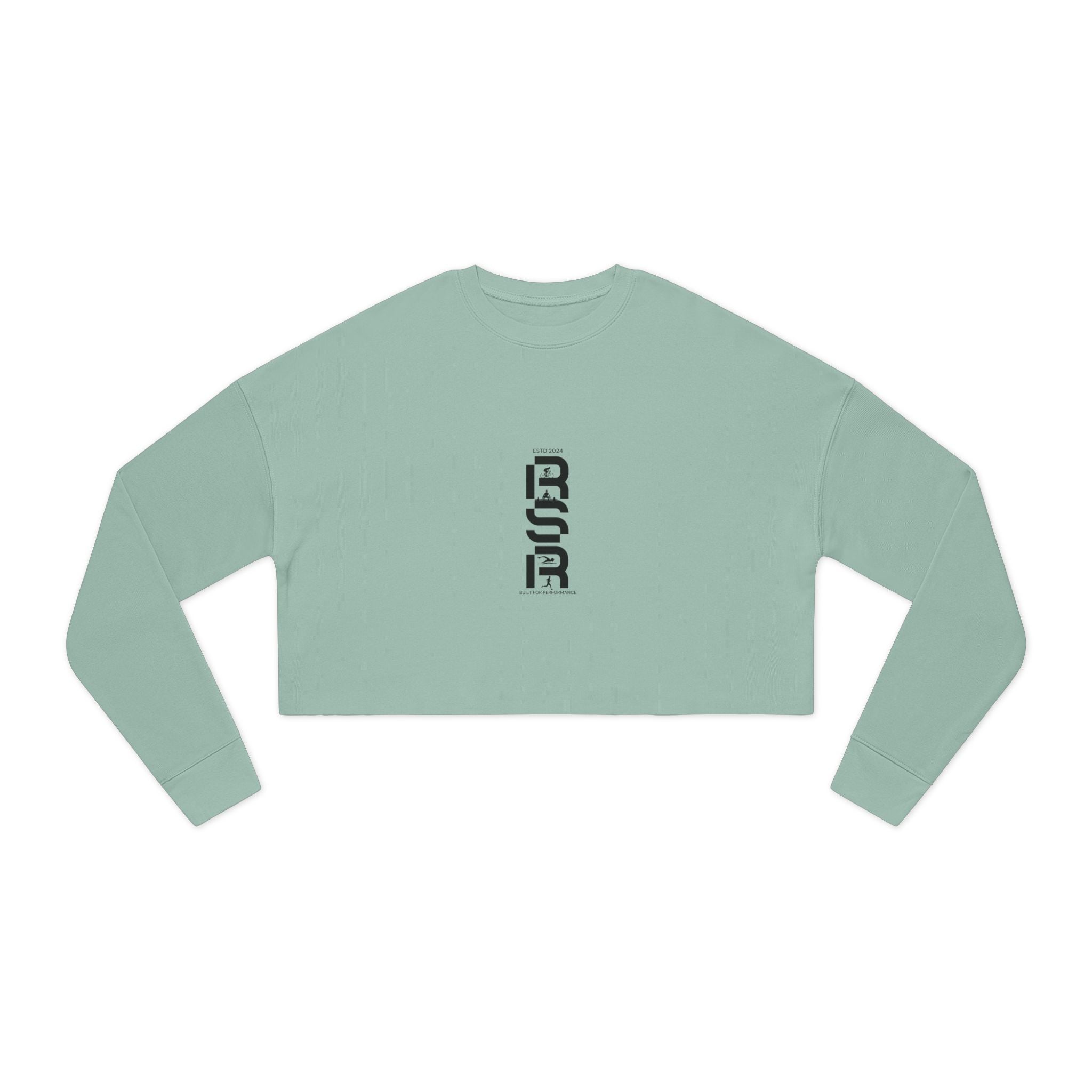 Cropped Sweatshirt — Minimal Vertical Script & Back Text Block by RSR