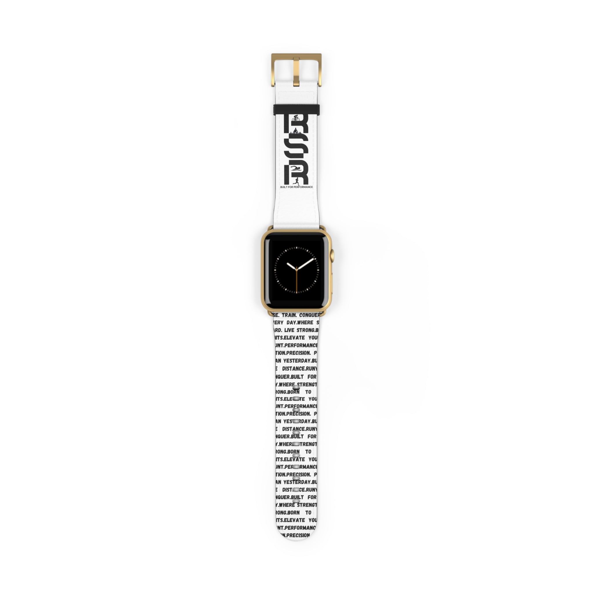 Watch Band — Monochrome Motivational Text Apple Watch Band (BSSR Accent) by RSR