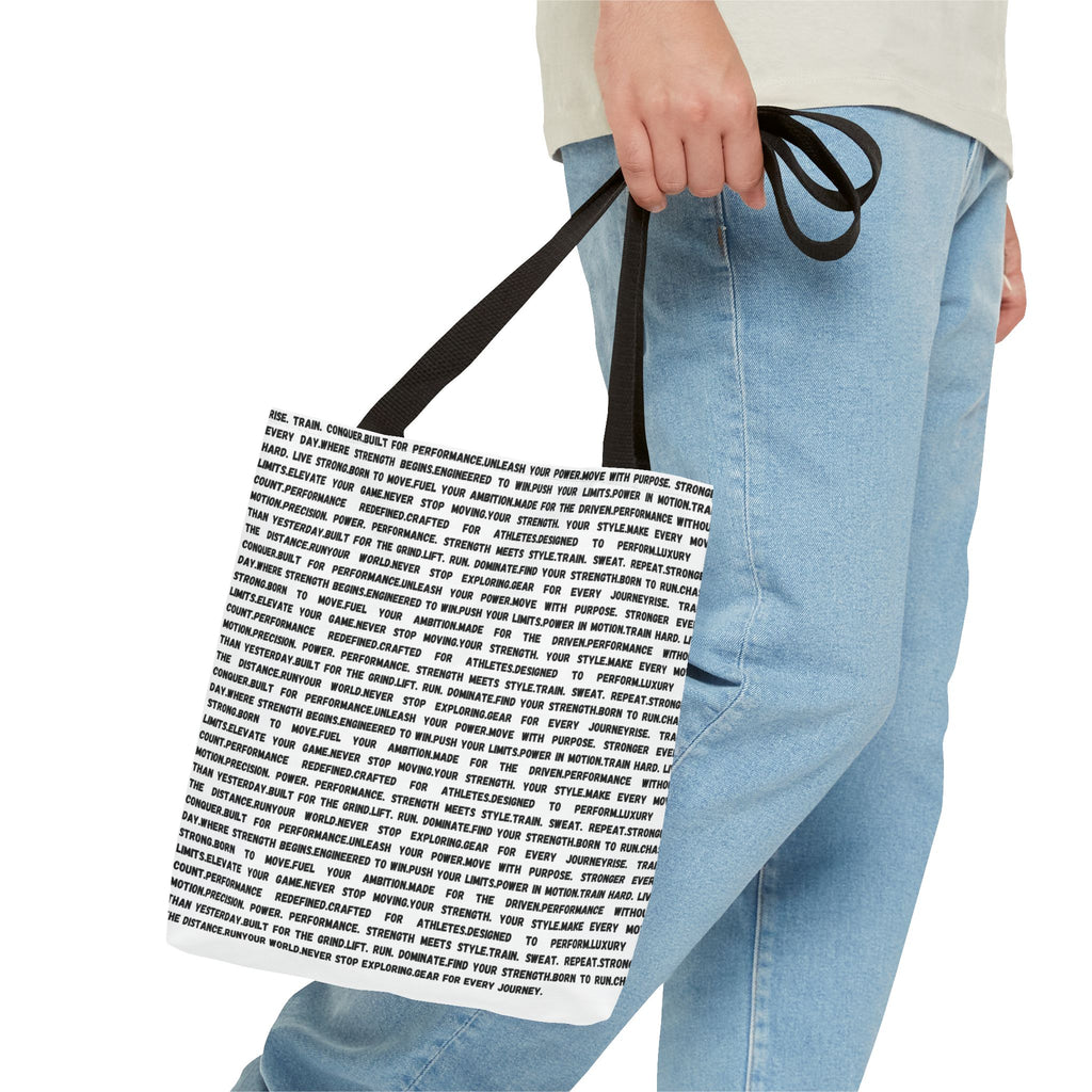 Inspirational Quote Text Pattern Tote Bag — Motivational All-Over Print Tote by RSR