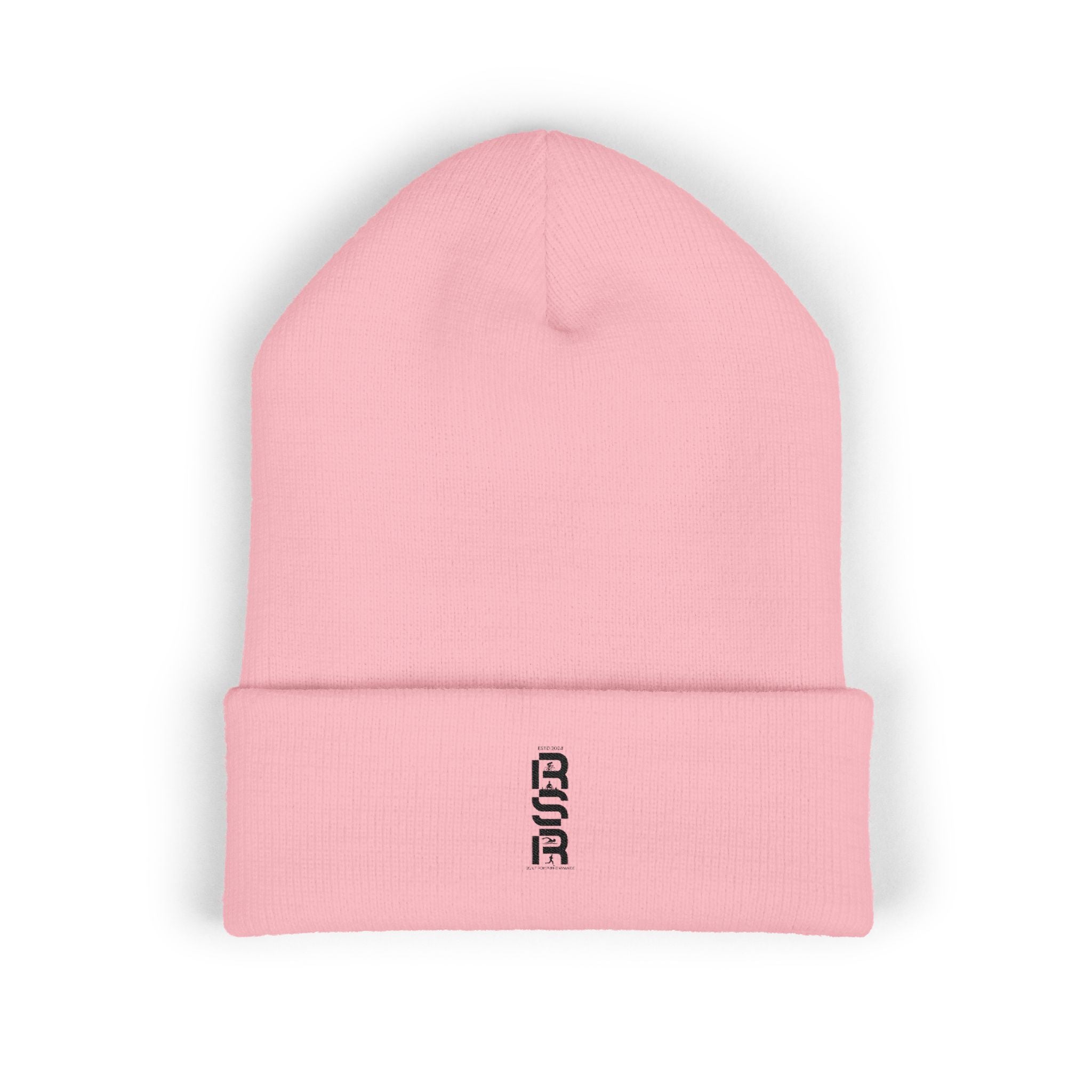 Embroidered Minimalist Cuffed Beanie — Small Vertical Logo by RSR