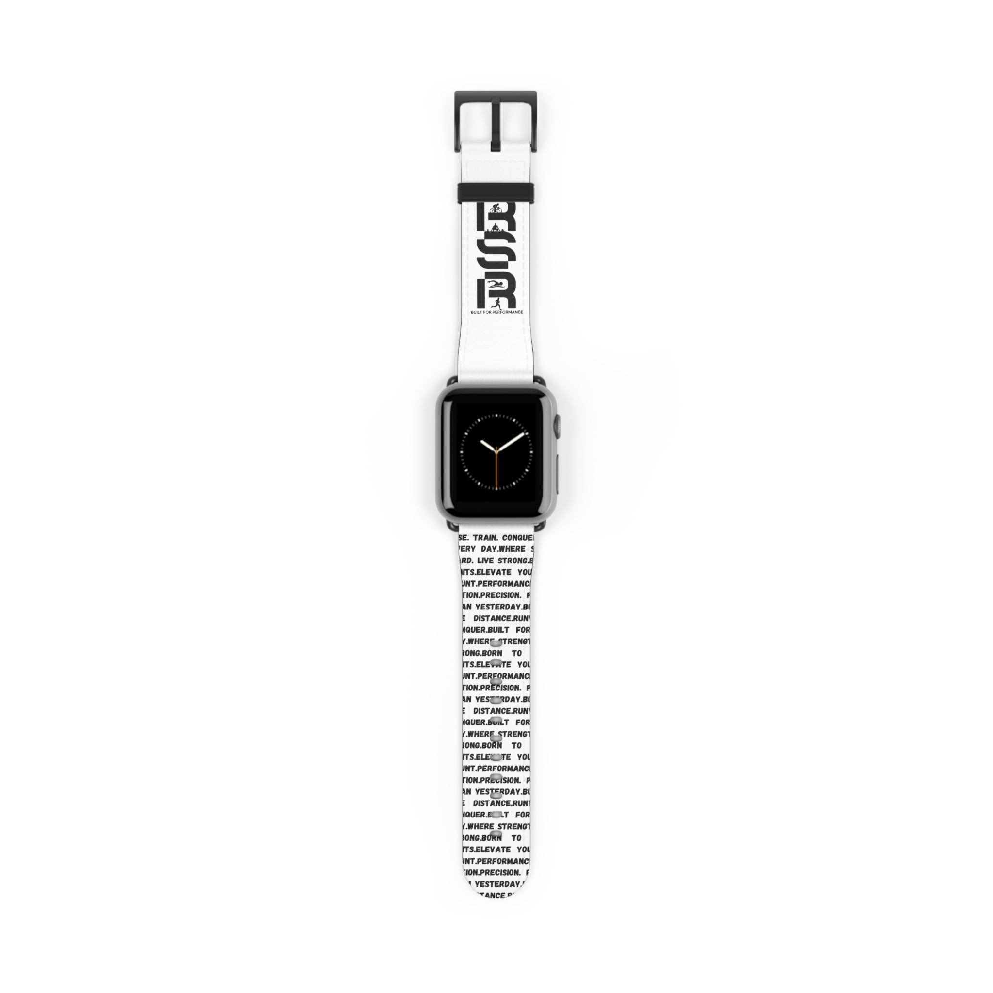 Watch Band — Monochrome Motivational Text Apple Watch Band (BSSR Accent) by RSR