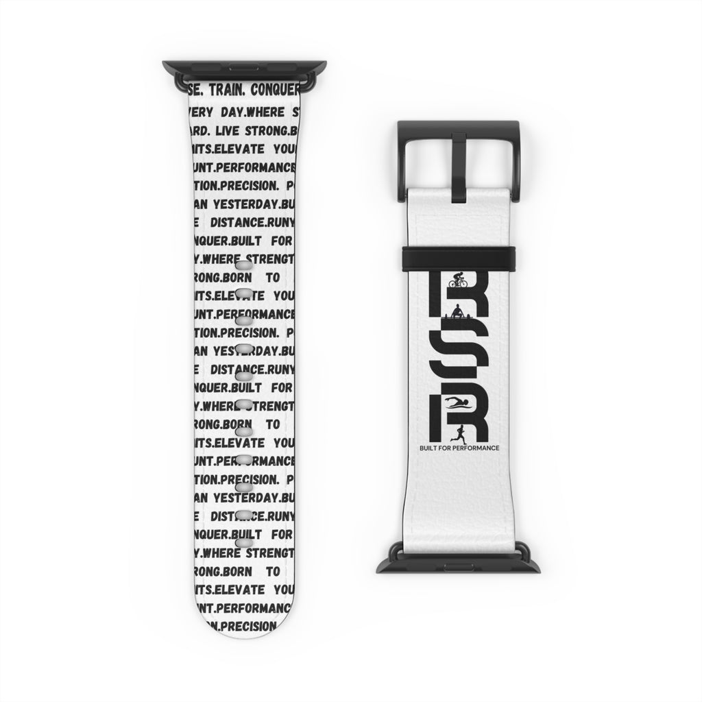 Watch Band — Monochrome Motivational Text Apple Watch Band (BSSR Accent) by RSR
