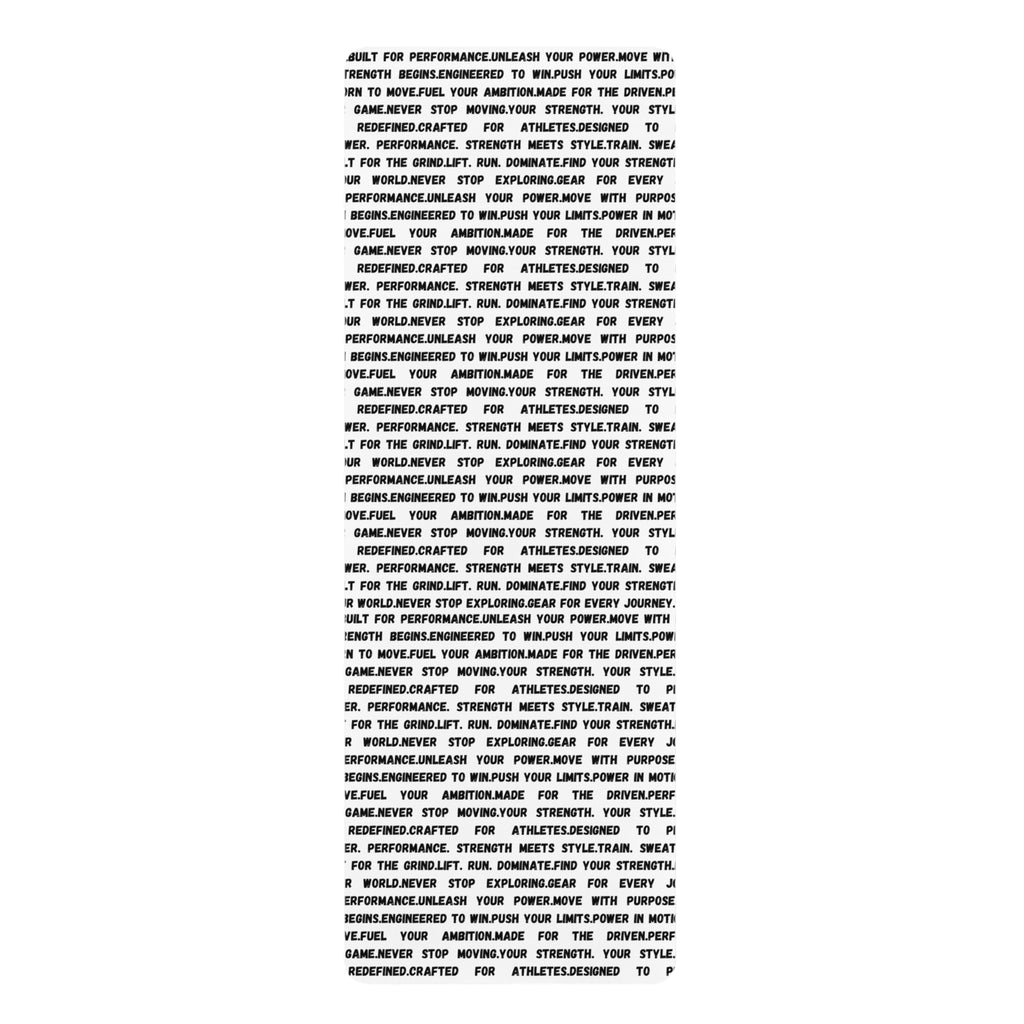 White Motivation Rubber Yoga Mat — Minimalist Text Pattern, Non-Slip Fitness Mat by RSR