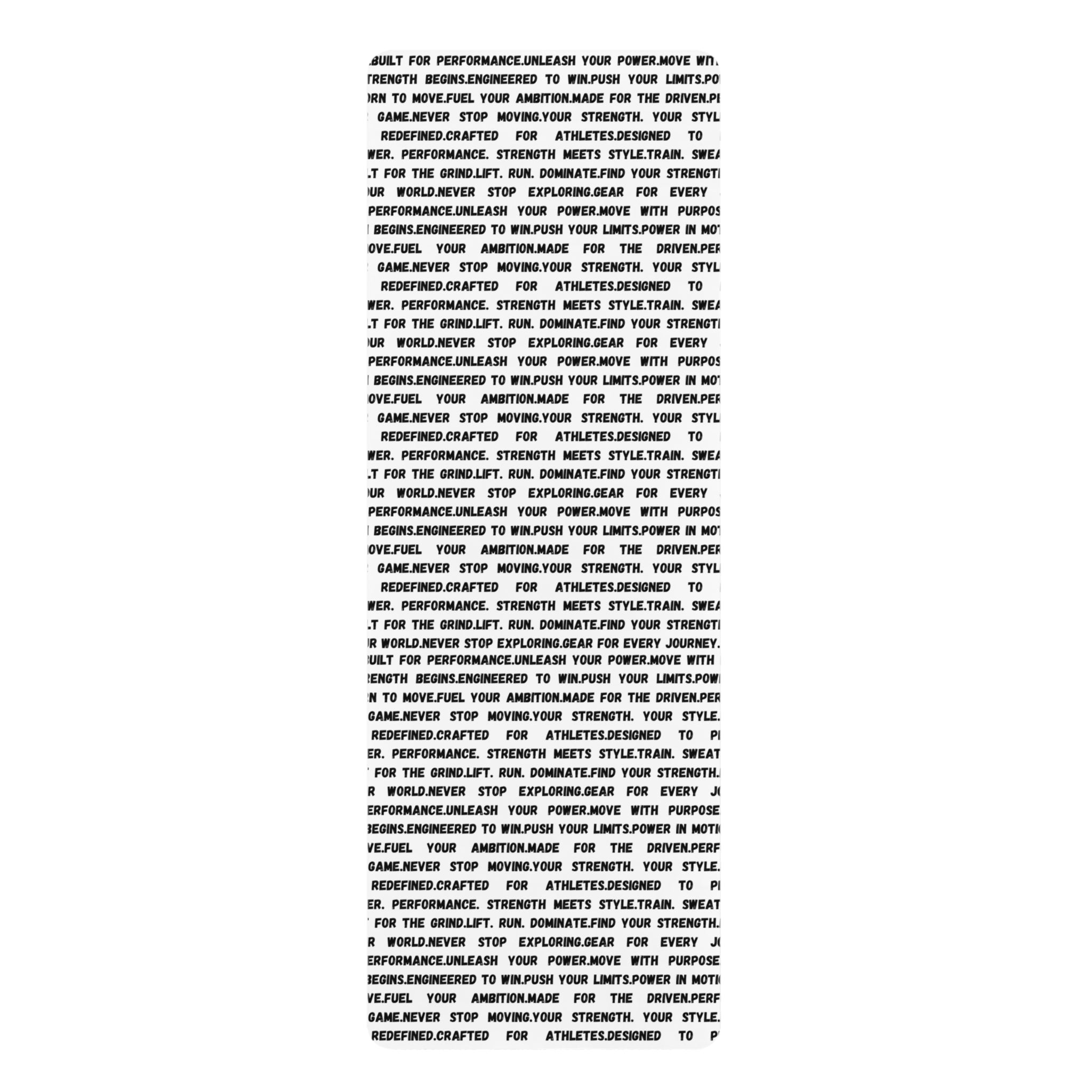 White Motivation Rubber Yoga Mat — Minimalist Text Pattern, Non-Slip Fitness Mat by RSR