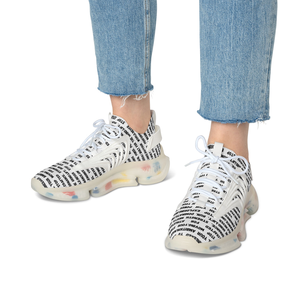 Women's Mesh Sneakers — Motivational Text Athletic Shoes for Women by RSR