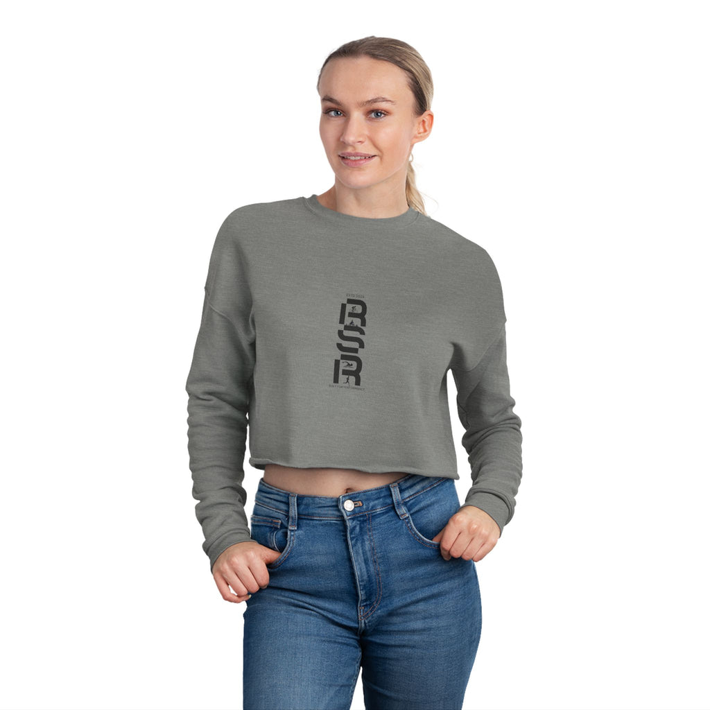 Cropped Sweatshirt — Minimal Vertical Script & Back Text Block by RSR