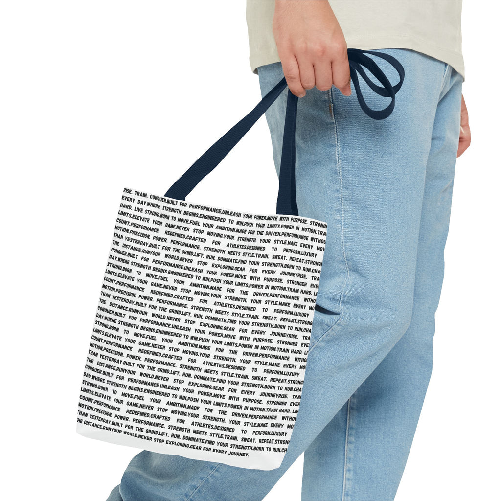 Inspirational Quote Text Pattern Tote Bag — Motivational All-Over Print Tote by RSR