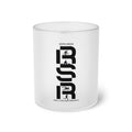 Frosted Glass Mug — RSR Vertical Triathlon Logo "Built for Performance" by RSR