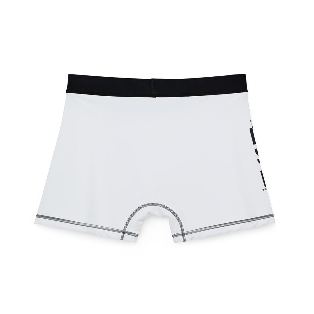 Men's Boxer Briefs — Minimal White AOP Underwear with Side Logo by RSR