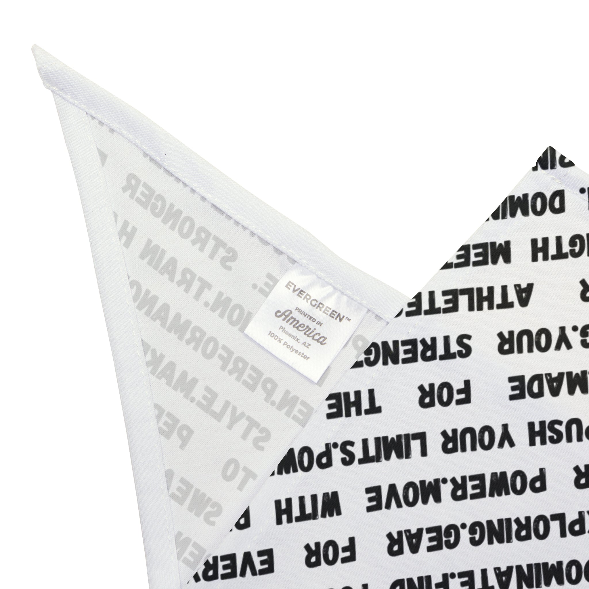 Motivational Text Pet Bandana — Repeating Performance Words Design by RSR