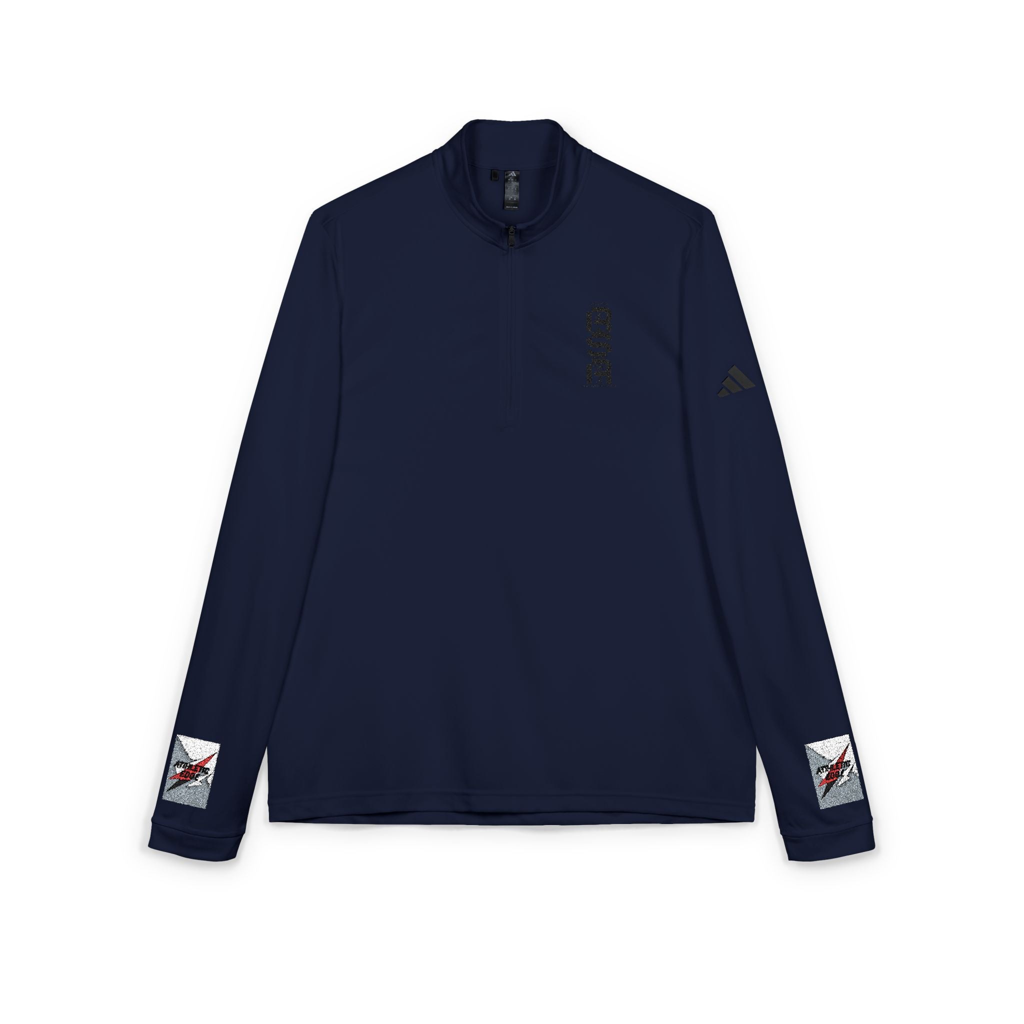 Embroidered Quarter-Zip Pullover — adidas® Performance Top with Sleeve & Chest Accents by RSR