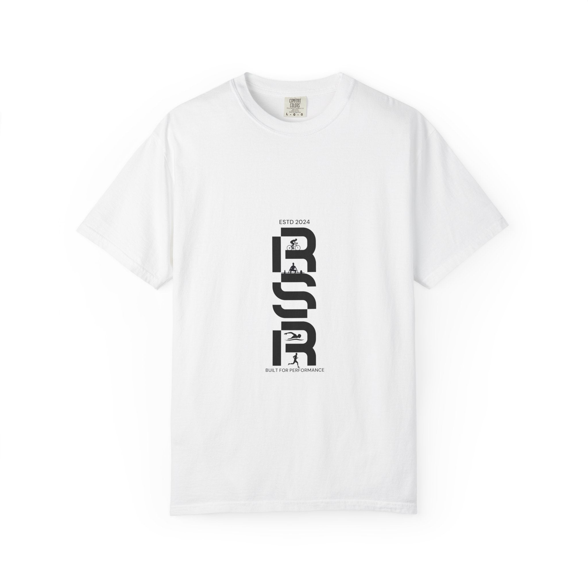 Distorted Vertical Text T-Shirt | Minimal Graphic Typography Tee by RSR