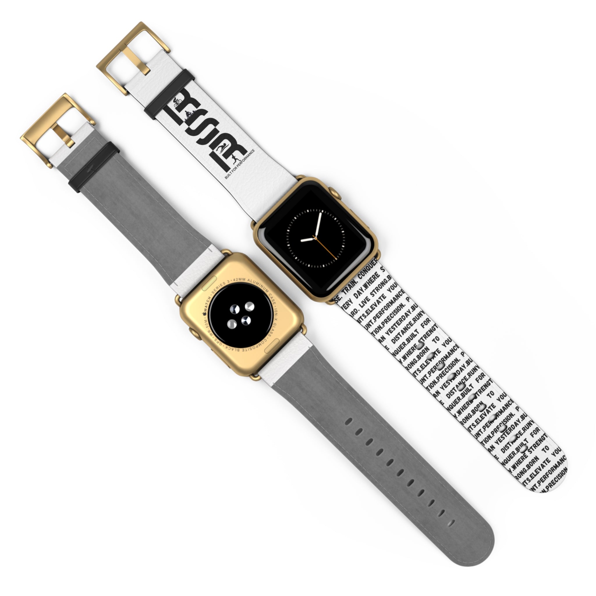 Watch Band — Monochrome Motivational Text Apple Watch Band (BSSR Accent) by RSR