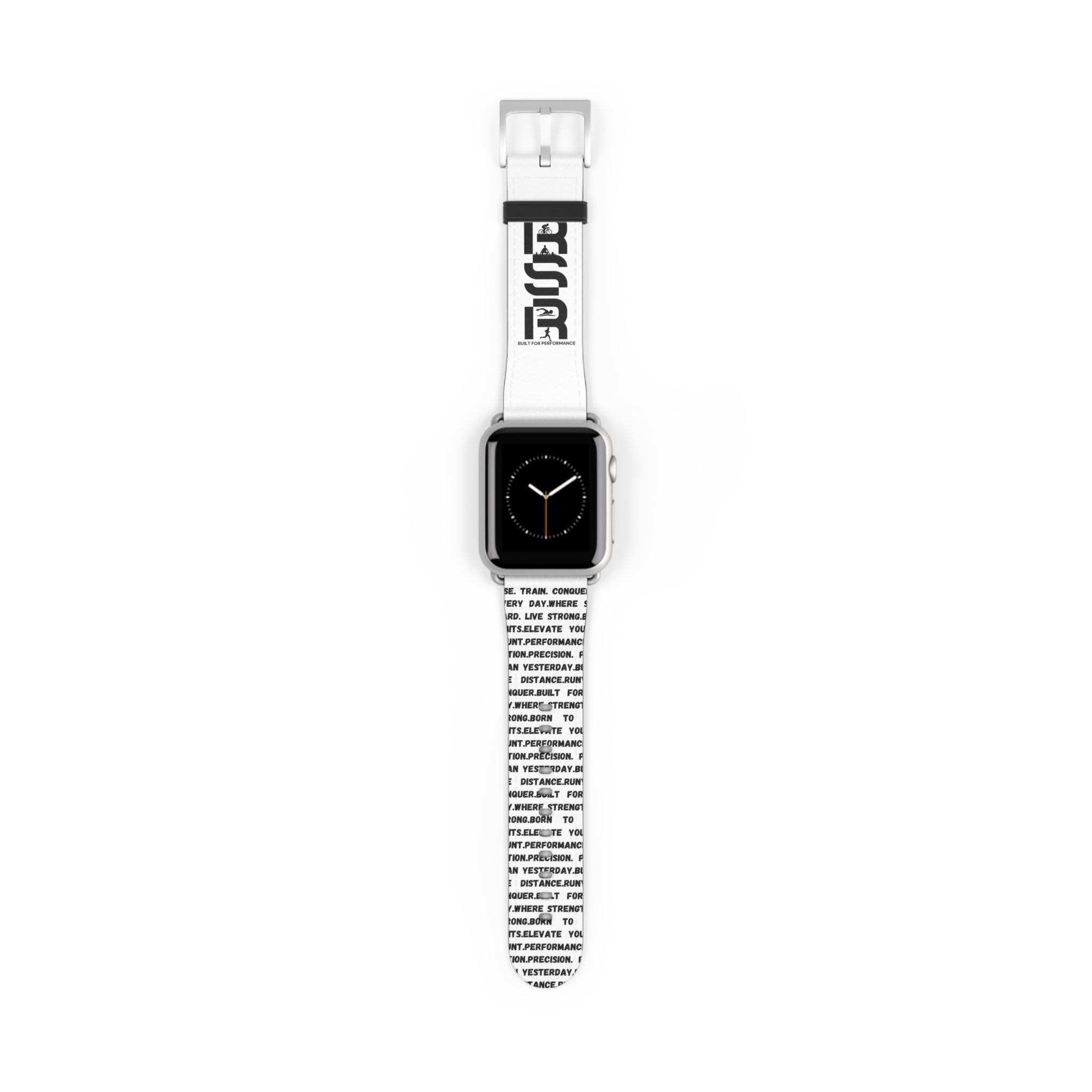 Watch Band — Monochrome Motivational Text Apple Watch Band (BSSR Accent) by RSR