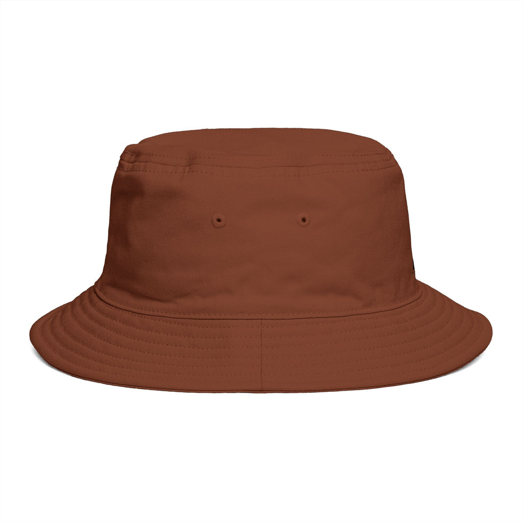Rust Brown Bucket Hat with Vertical 'ROAR' Distressed Text — Trendy Casual Sun Hat by RSR
