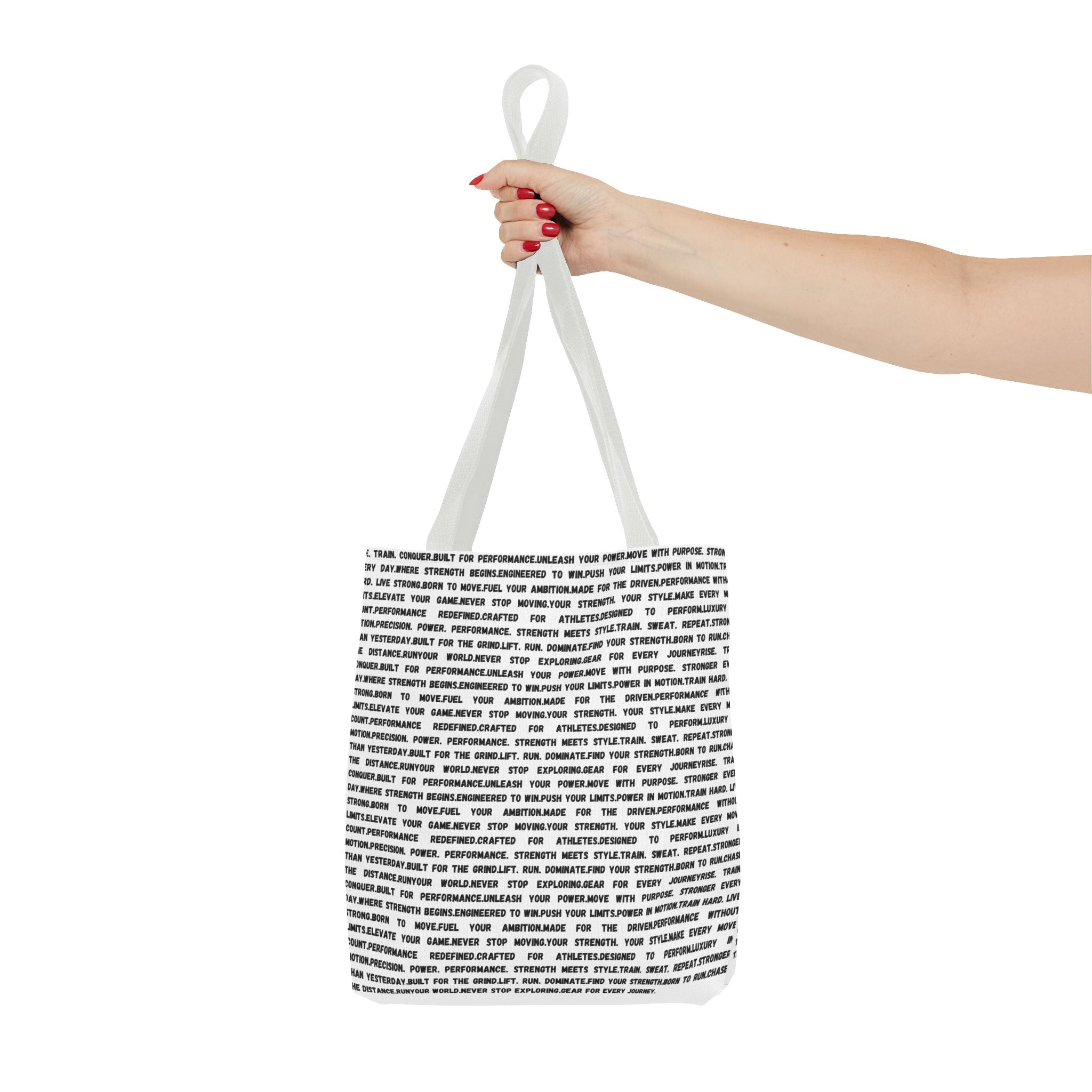 Inspirational Quote Text Pattern Tote Bag — Motivational All-Over Print Tote by RSR