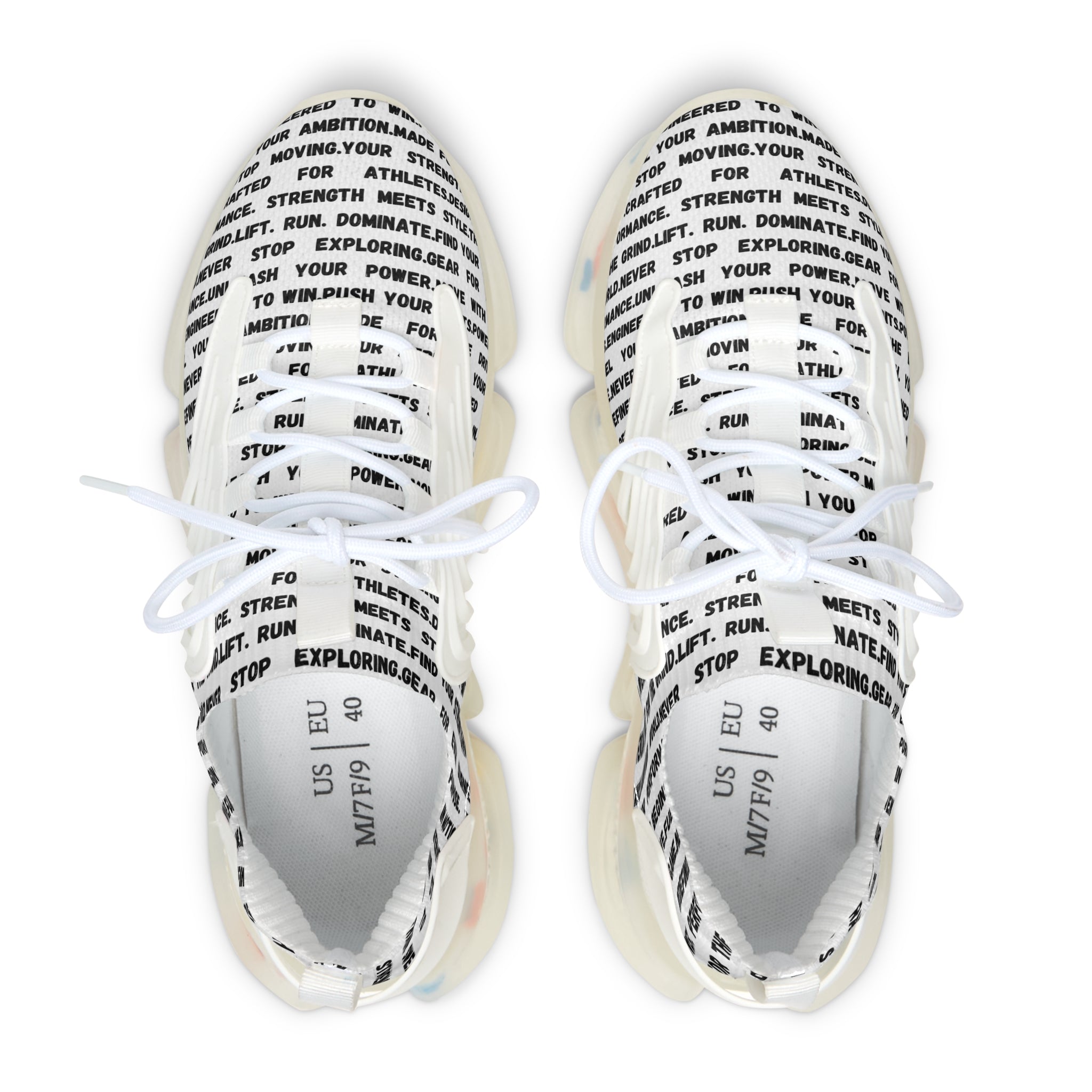 Women's Mesh Sneakers — Motivational Text Athletic Shoes for Women by RSR