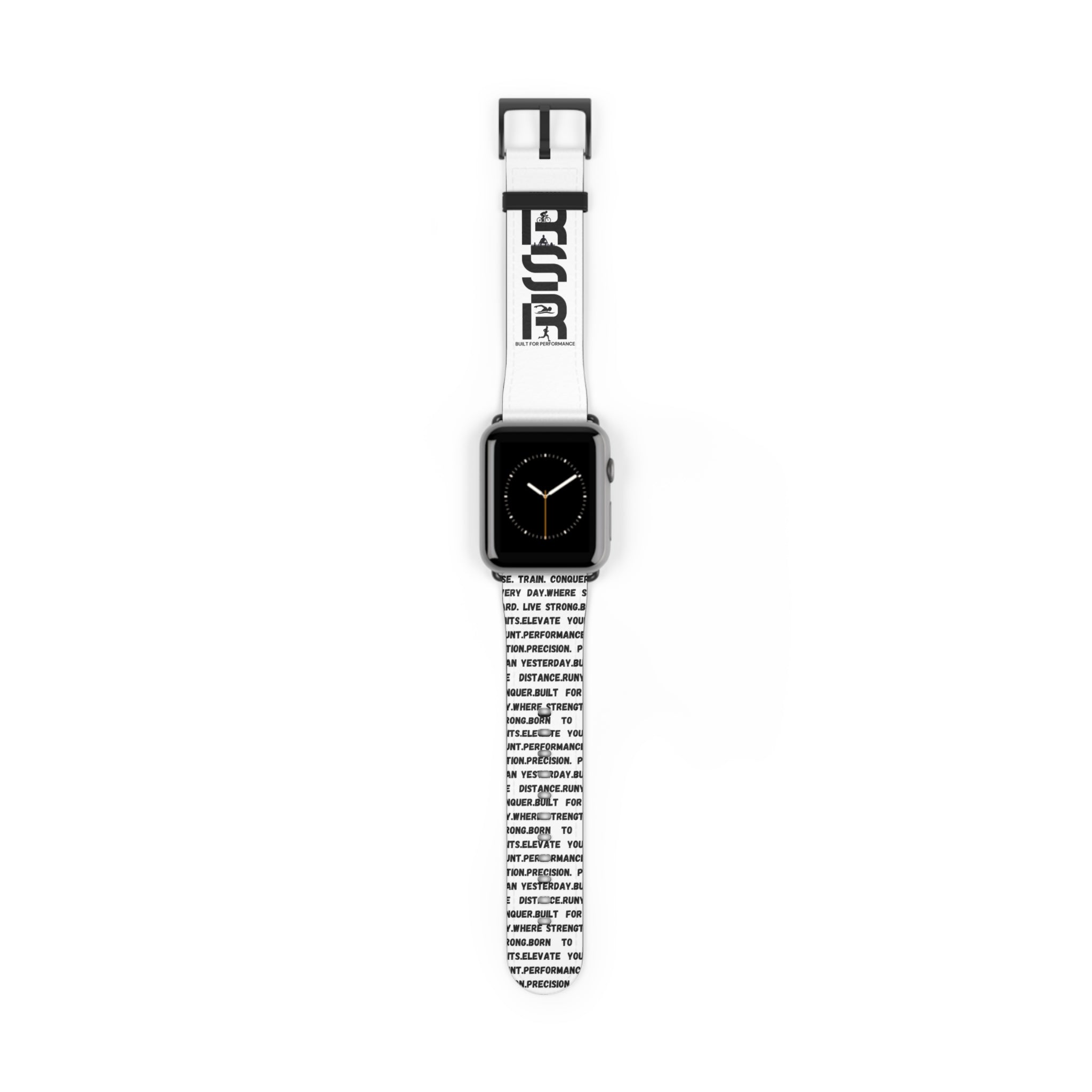 Watch Band — Monochrome Motivational Text Apple Watch Band (BSSR Accent) by RSR