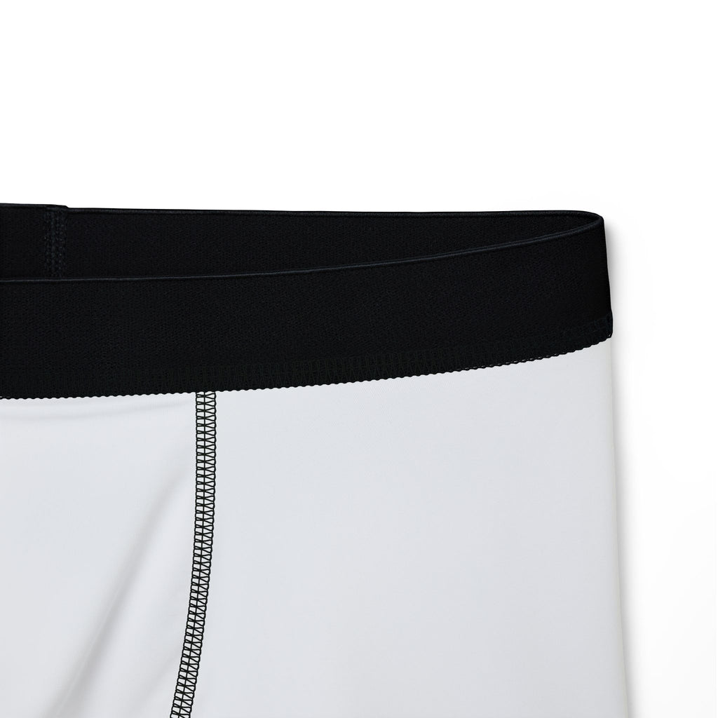 Men's Boxer Briefs — Minimal White AOP Underwear with Side Logo by RSR