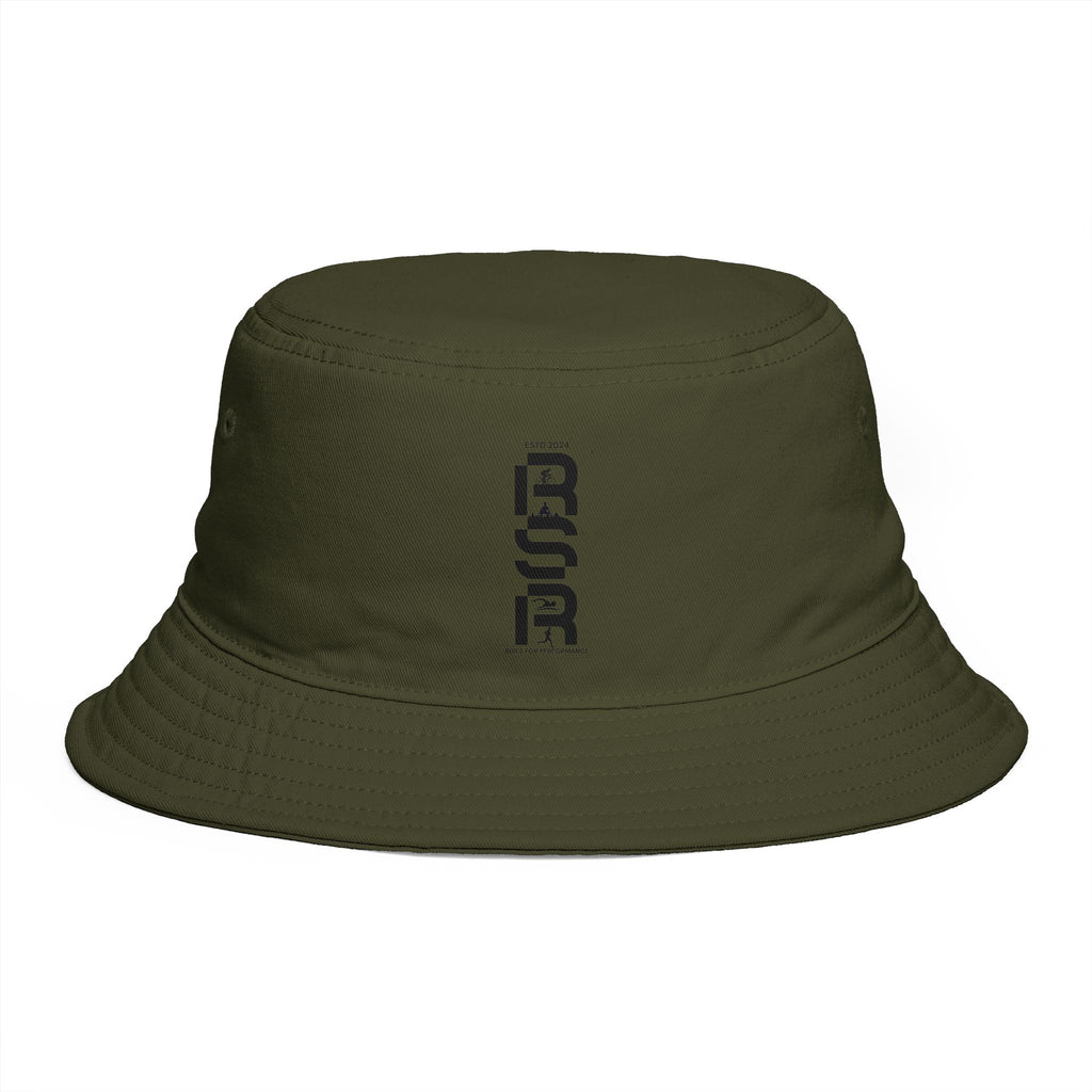 Rust Brown Bucket Hat with Vertical 'ROAR' Distressed Text — Trendy Casual Sun Hat by RSR