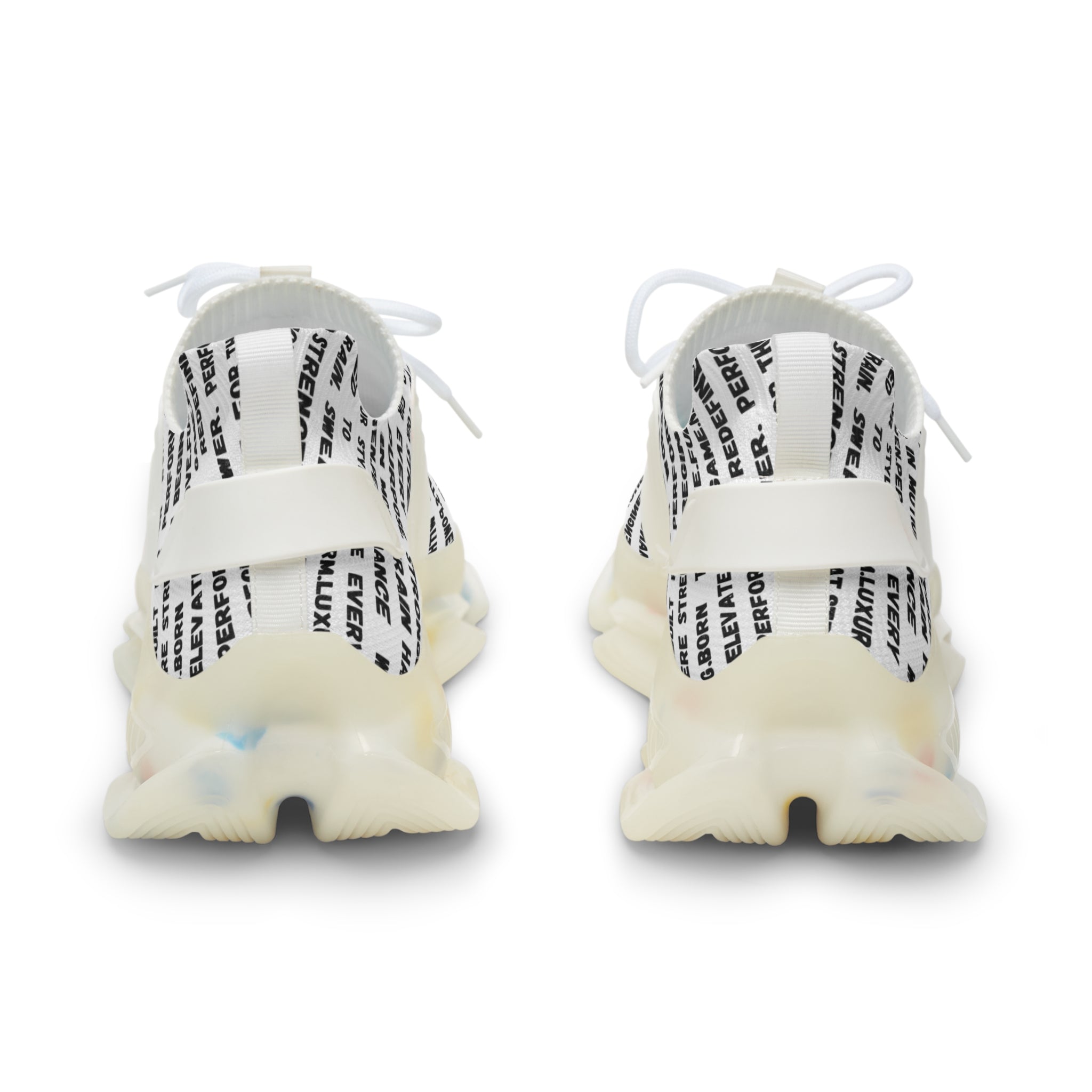 Men's Mesh Sneakers — Breathable Athletic Trainers with Motivational Text Pattern by RSR