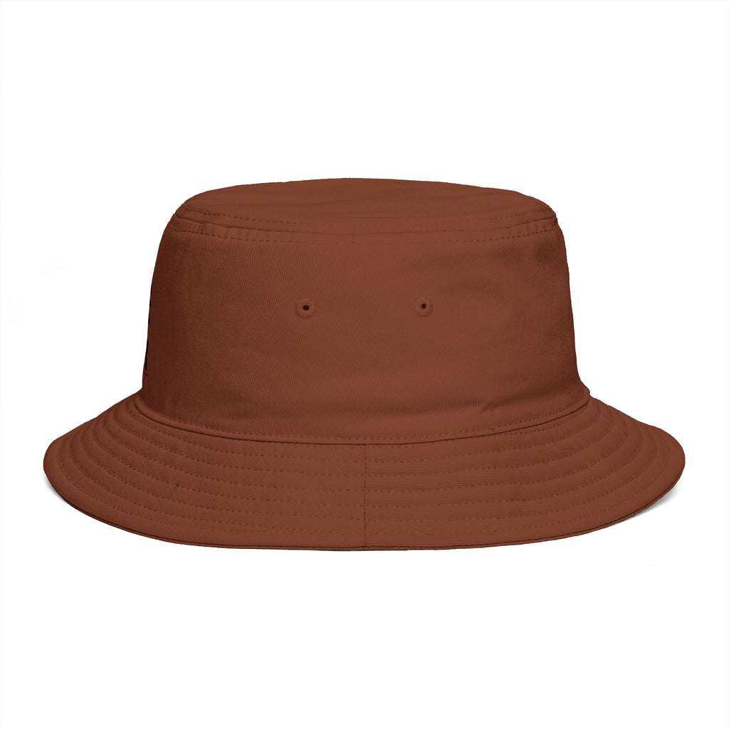 Rust Brown Bucket Hat with Vertical 'ROAR' Distressed Text — Trendy Casual Sun Hat by RSR