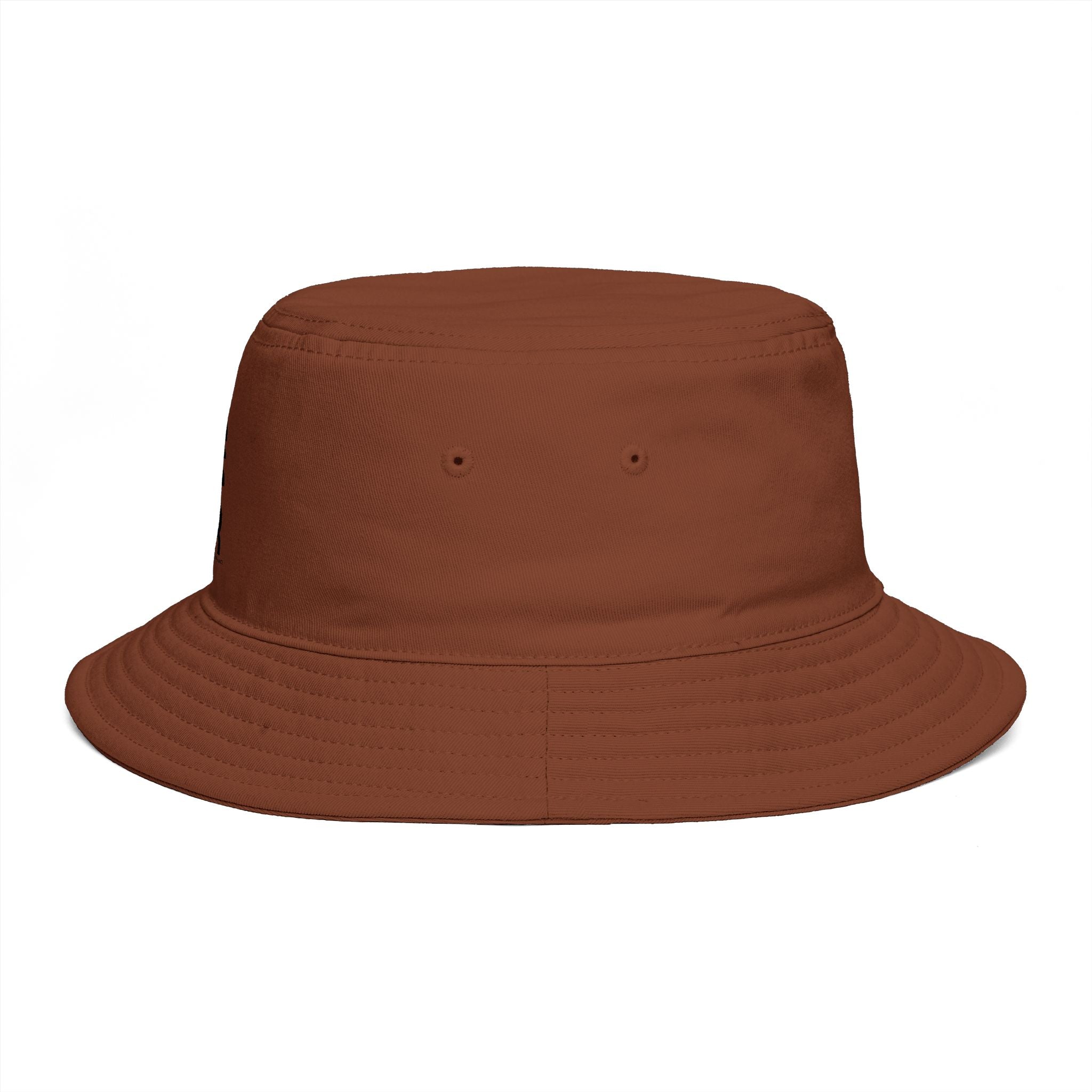 Rust Brown Bucket Hat with Vertical 'ROAR' Distressed Text — Trendy Casual Sun Hat by RSR