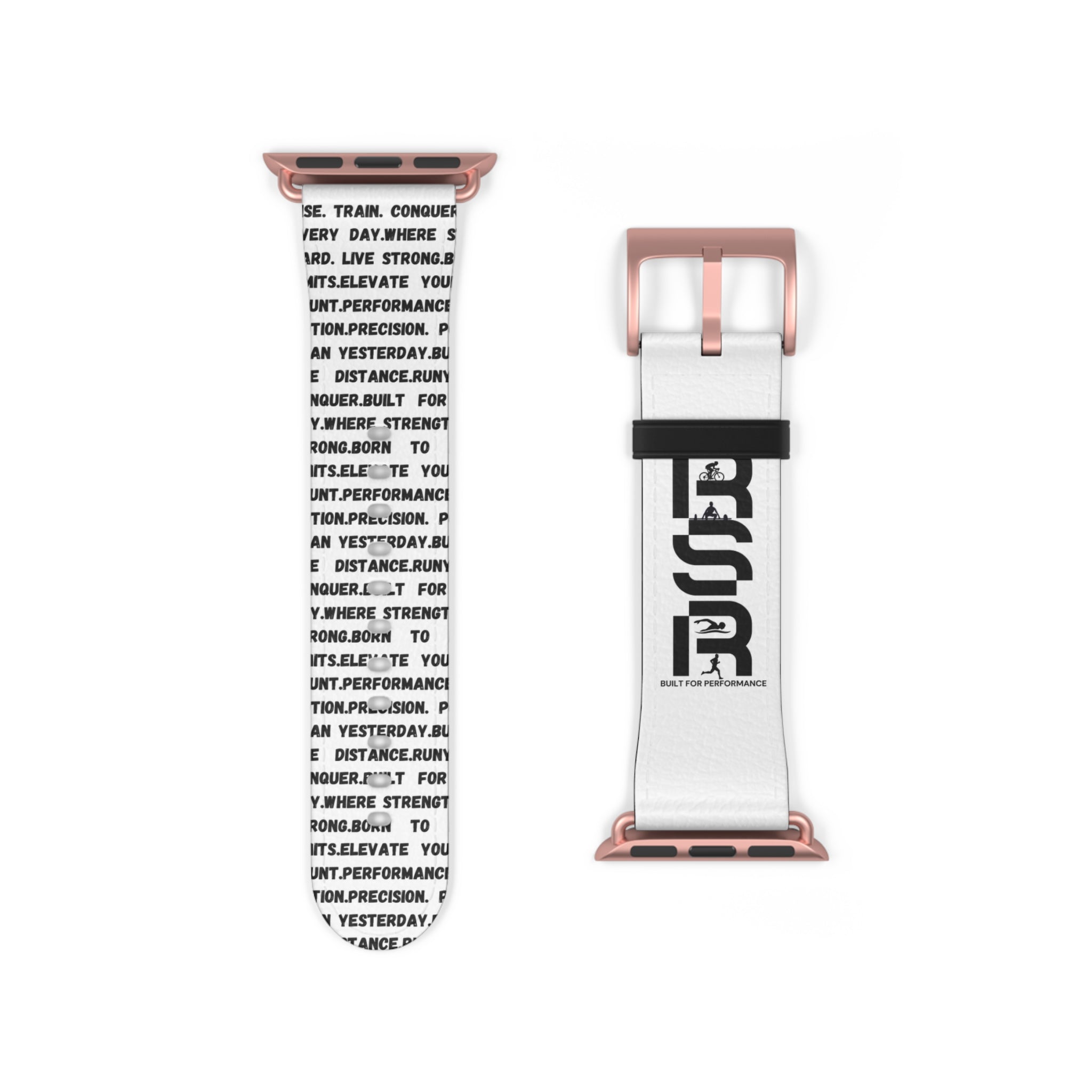 Watch Band — Monochrome Motivational Text Apple Watch Band (BSSR Accent) by RSR